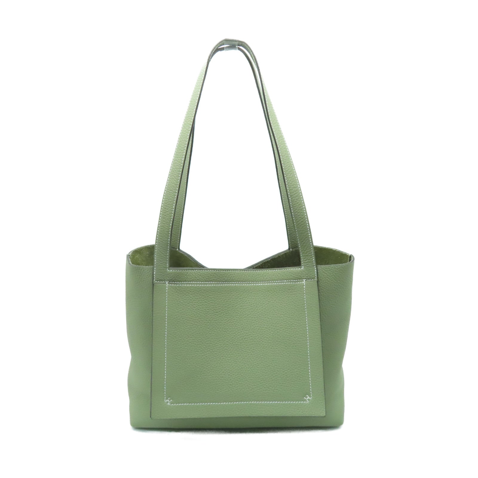 HERMES Clemence皮革Cabasellier 31手挽袋Sauge灰色