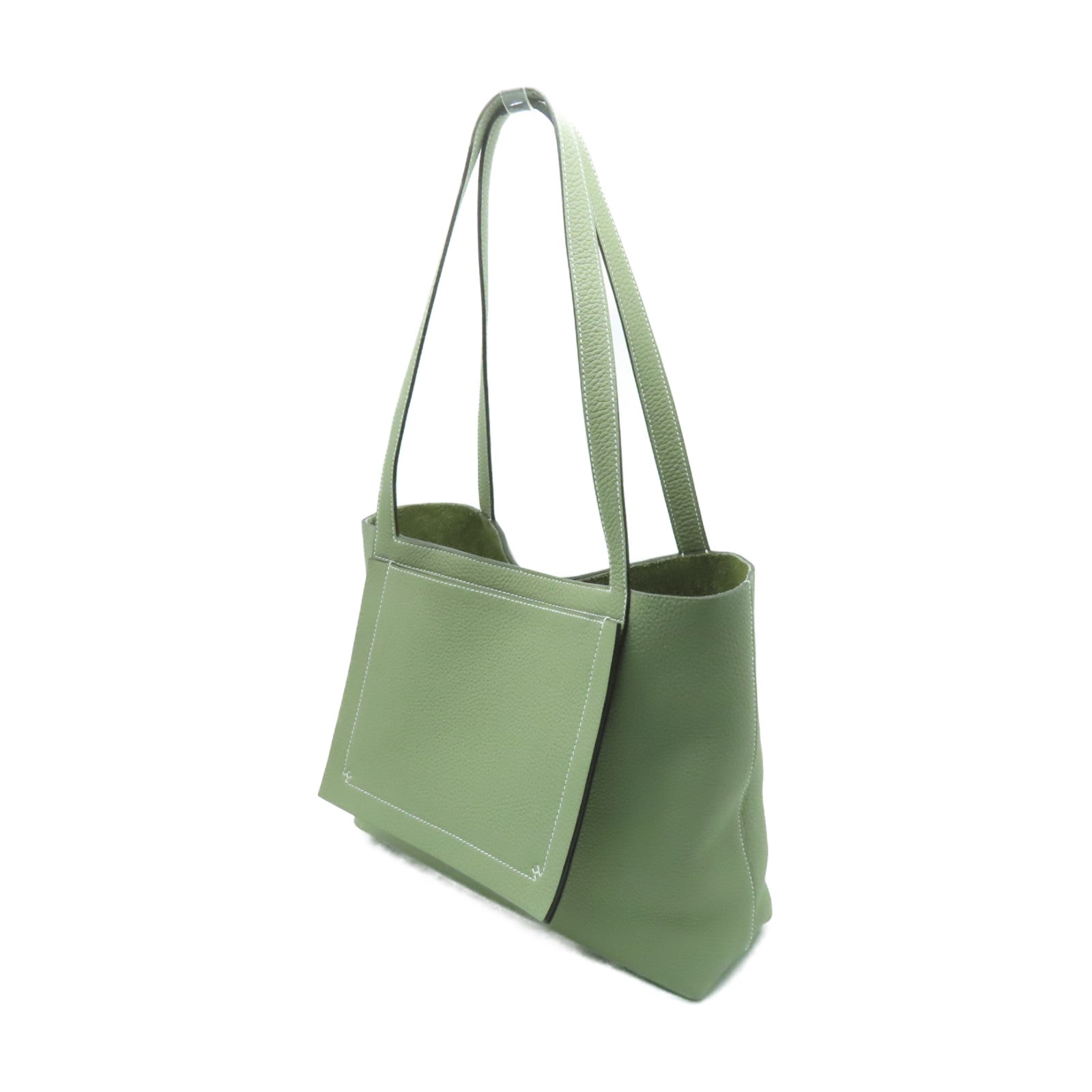 HERMES Clemence皮革Cabasellier 31手挽袋Sauge灰色