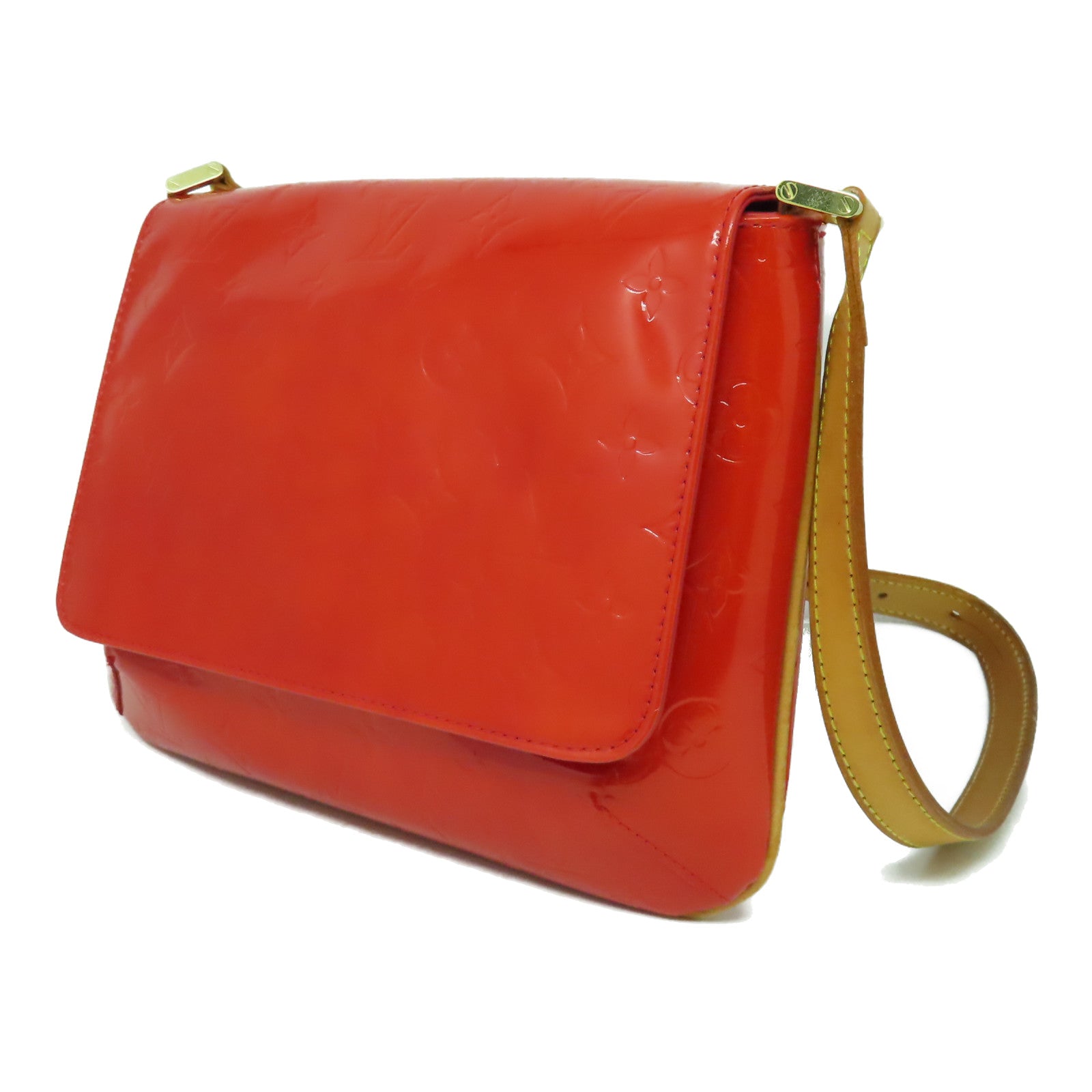 LOUIS VUITTON Monogram Vernis Thompson Street金扣肩背袋紅色