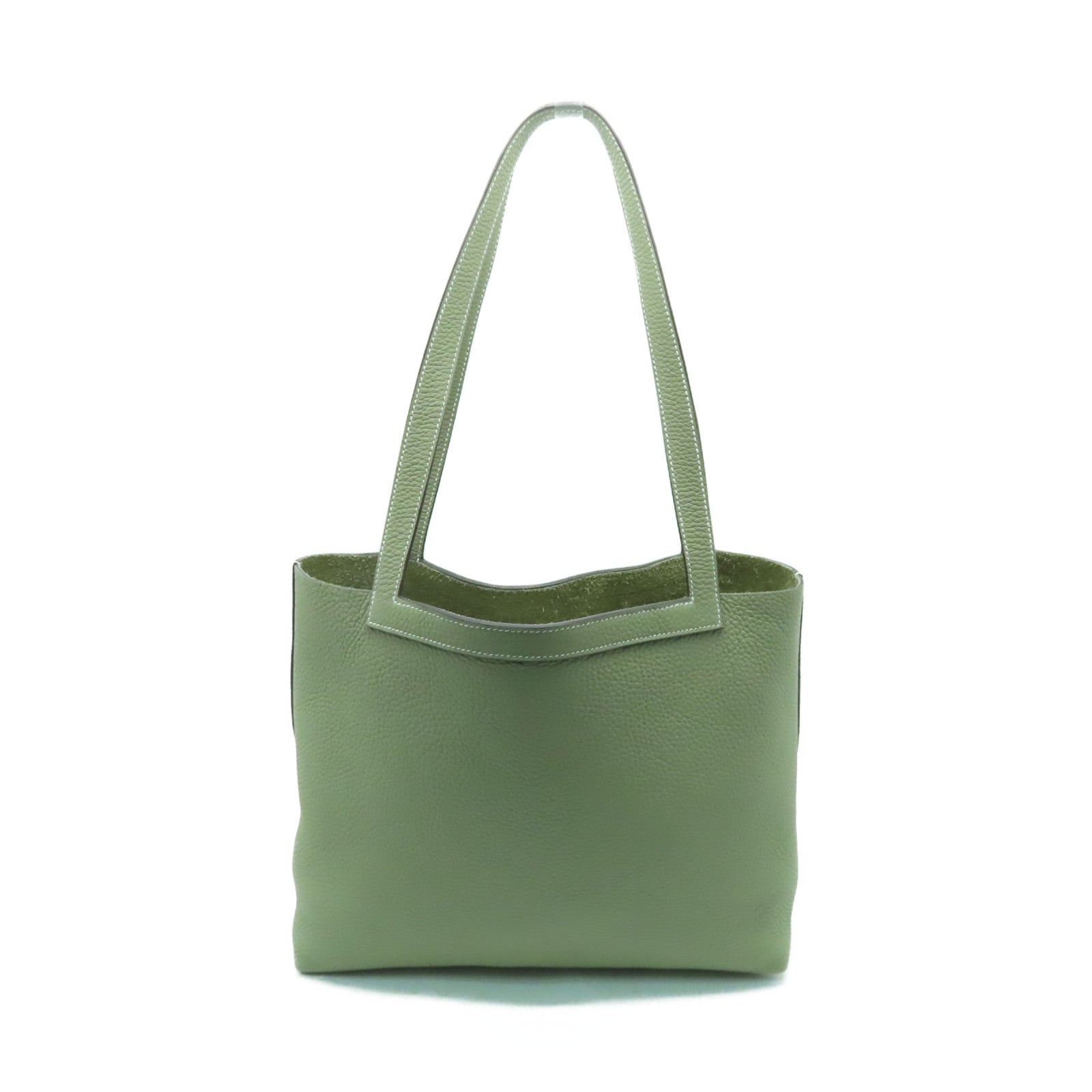 HERMES Clemence皮革Cabasellier 31手挽袋Sauge灰色