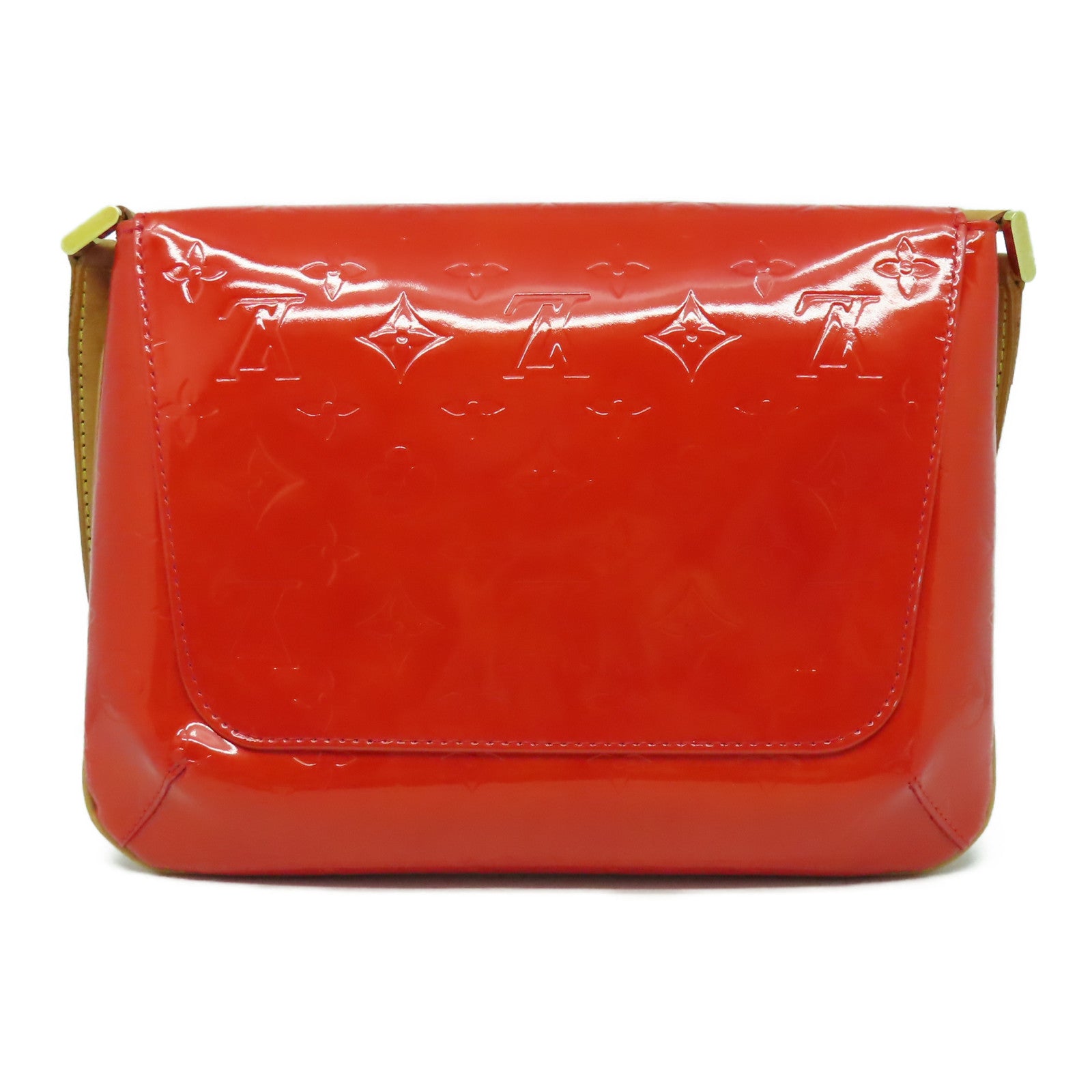 LOUIS VUITTON Monogram Vernis Thompson Street金扣肩背袋紅色