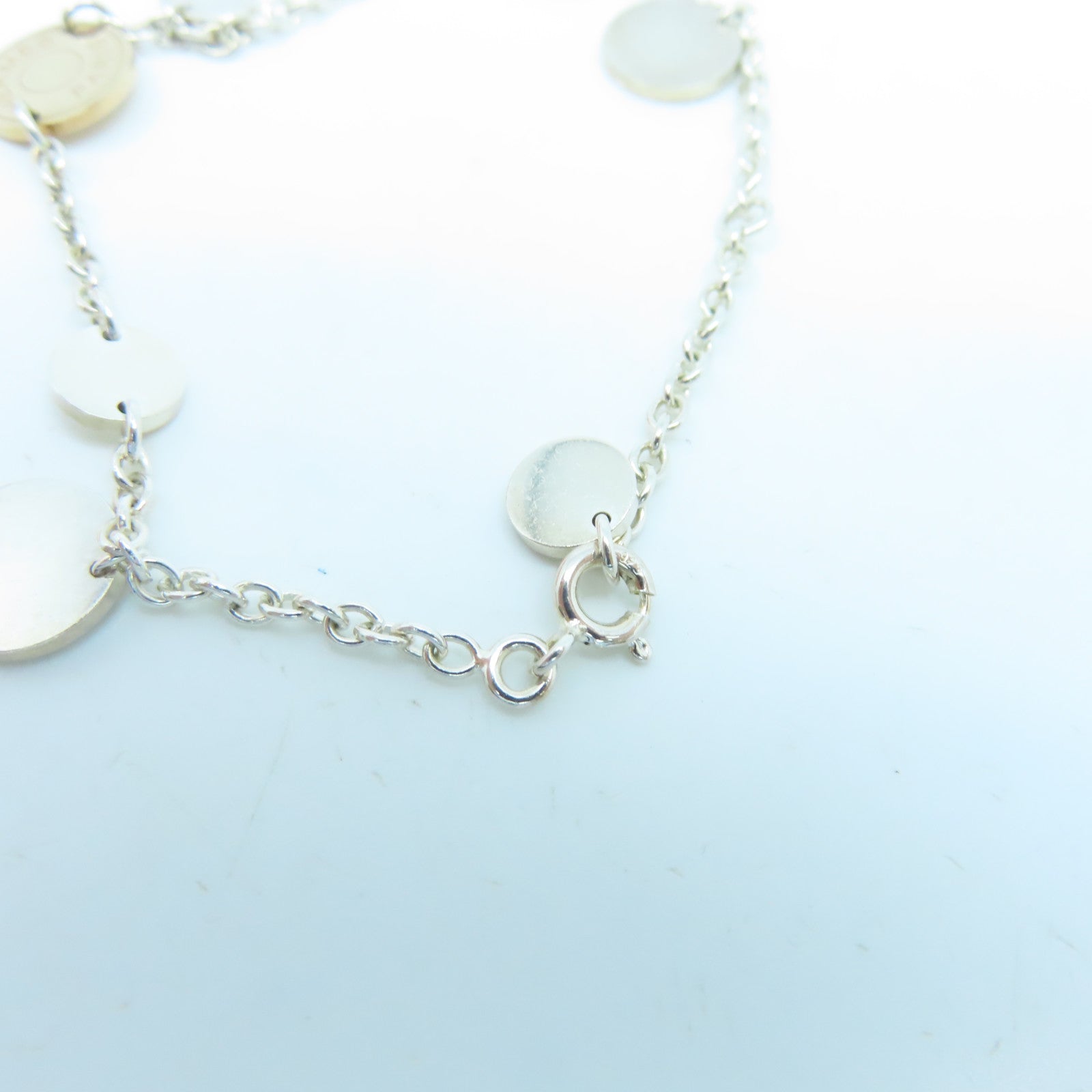 HERMES 18K Rose Gold/925 Sterling Silver Confetti Celia Round Circle Logo Bracelet
