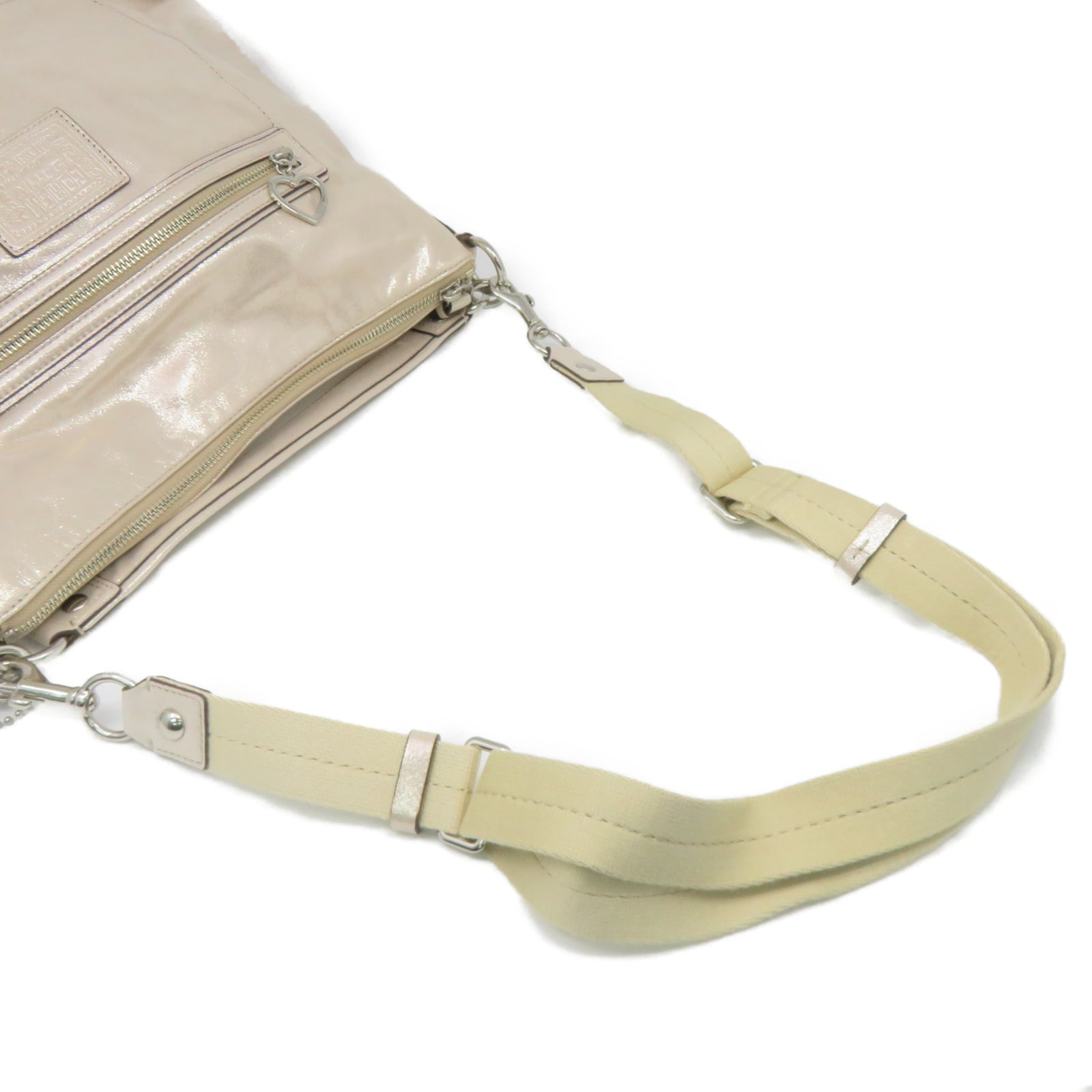 COACH 【激减优惠】皮革Shoulder Bag银扣肩背袋银色
