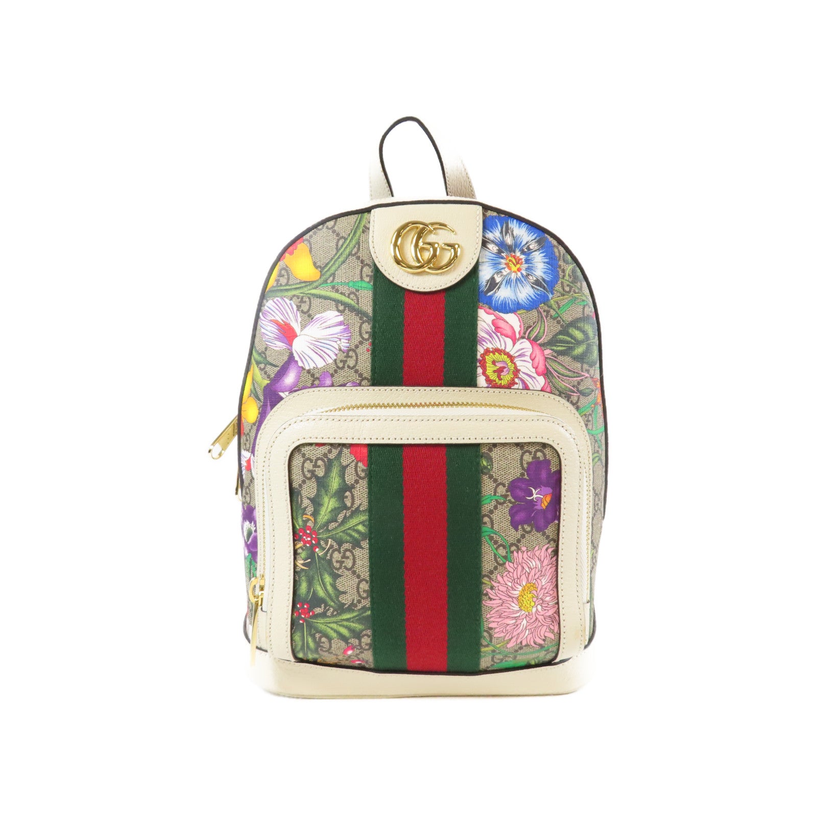 GUCCI 塗層帆布Ophidia GG Small Backpack金扣背包米色/啡色