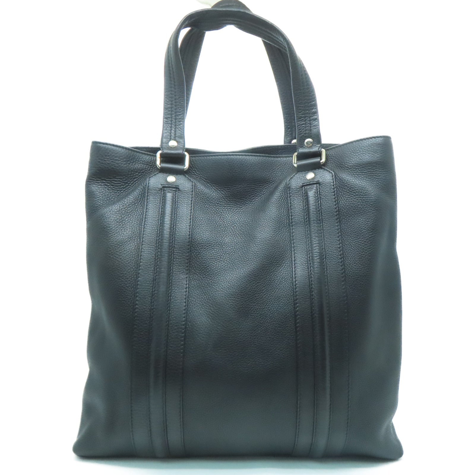 GUCCI 牛皮皮革Hand Bag銀扣肩背袋黑色