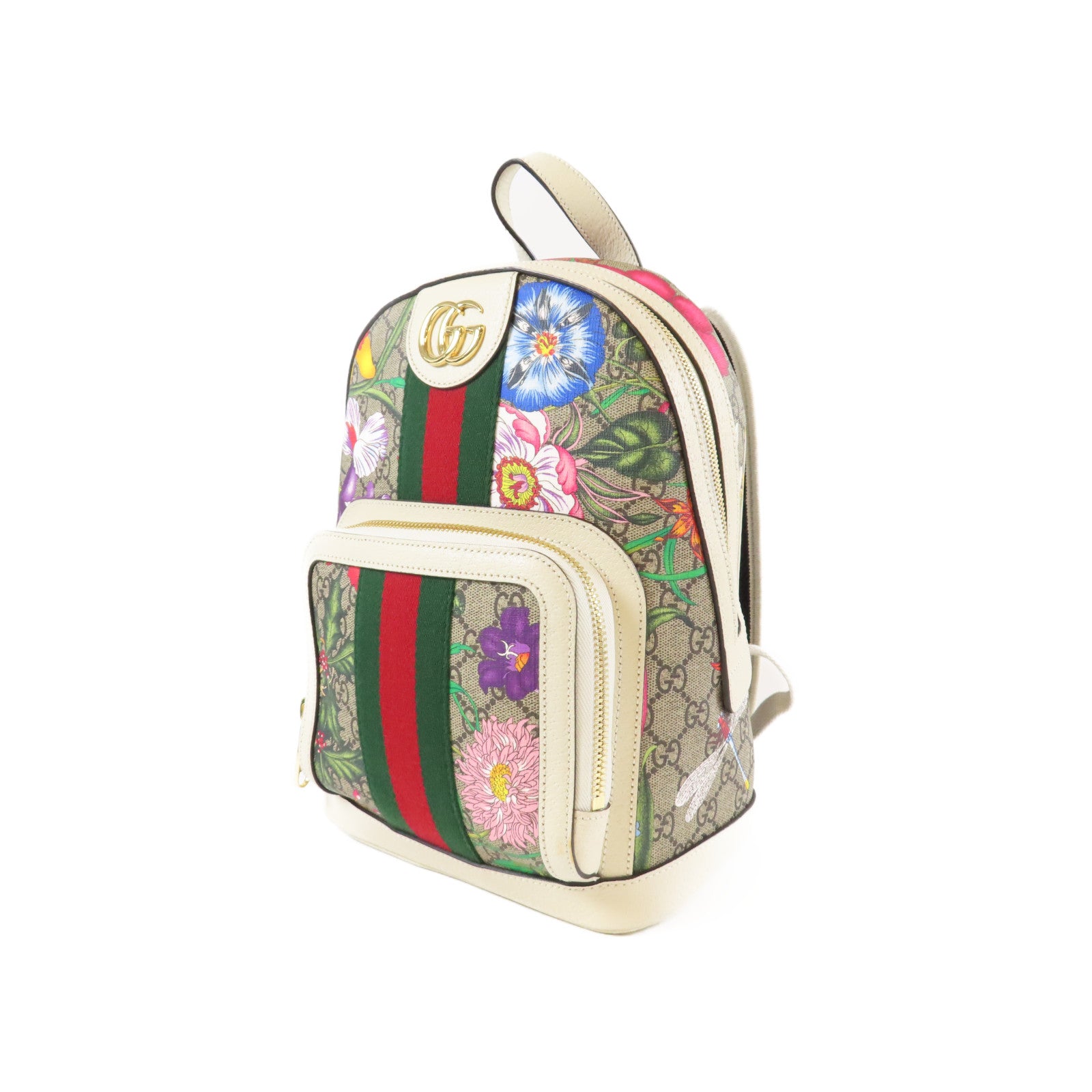 GUCCI 塗層帆布Ophidia GG Small Backpack金扣背包米色/啡色