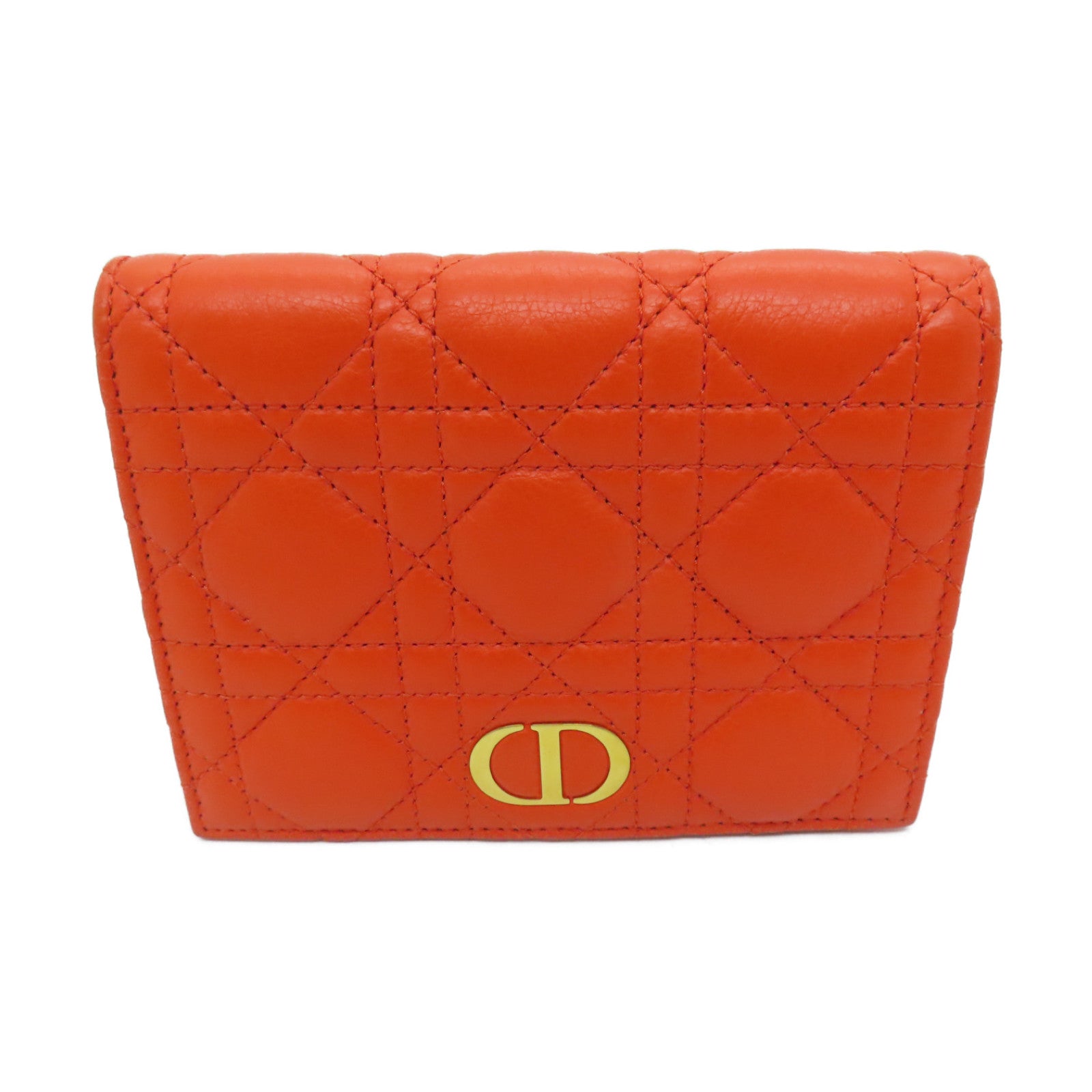 Dior 【激減優惠】牛皮皮革Wallet金扣錢包橙色