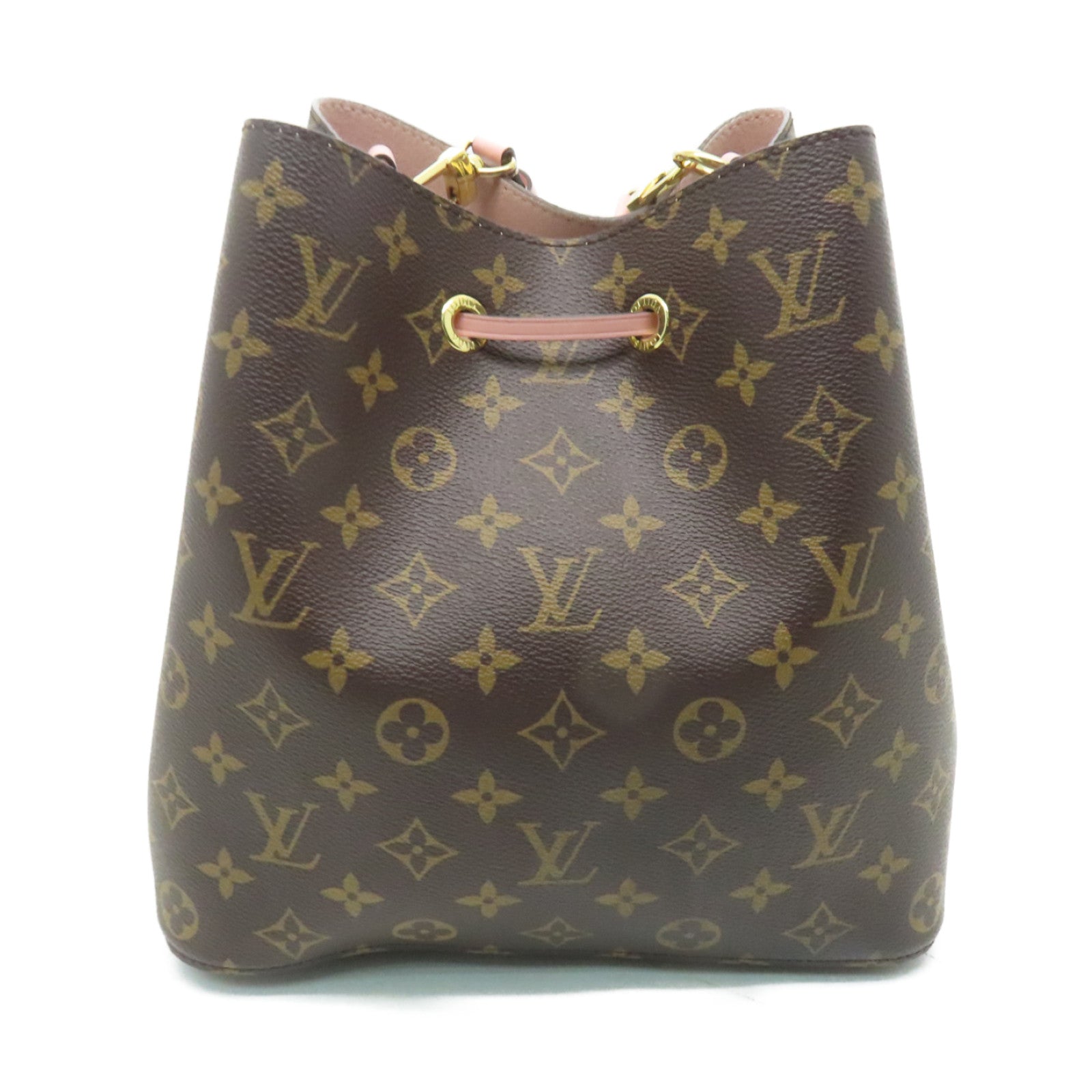 LOUIS VUITTON Monogram Neo Noe MM金扣肩背袋啡色/粉紅色