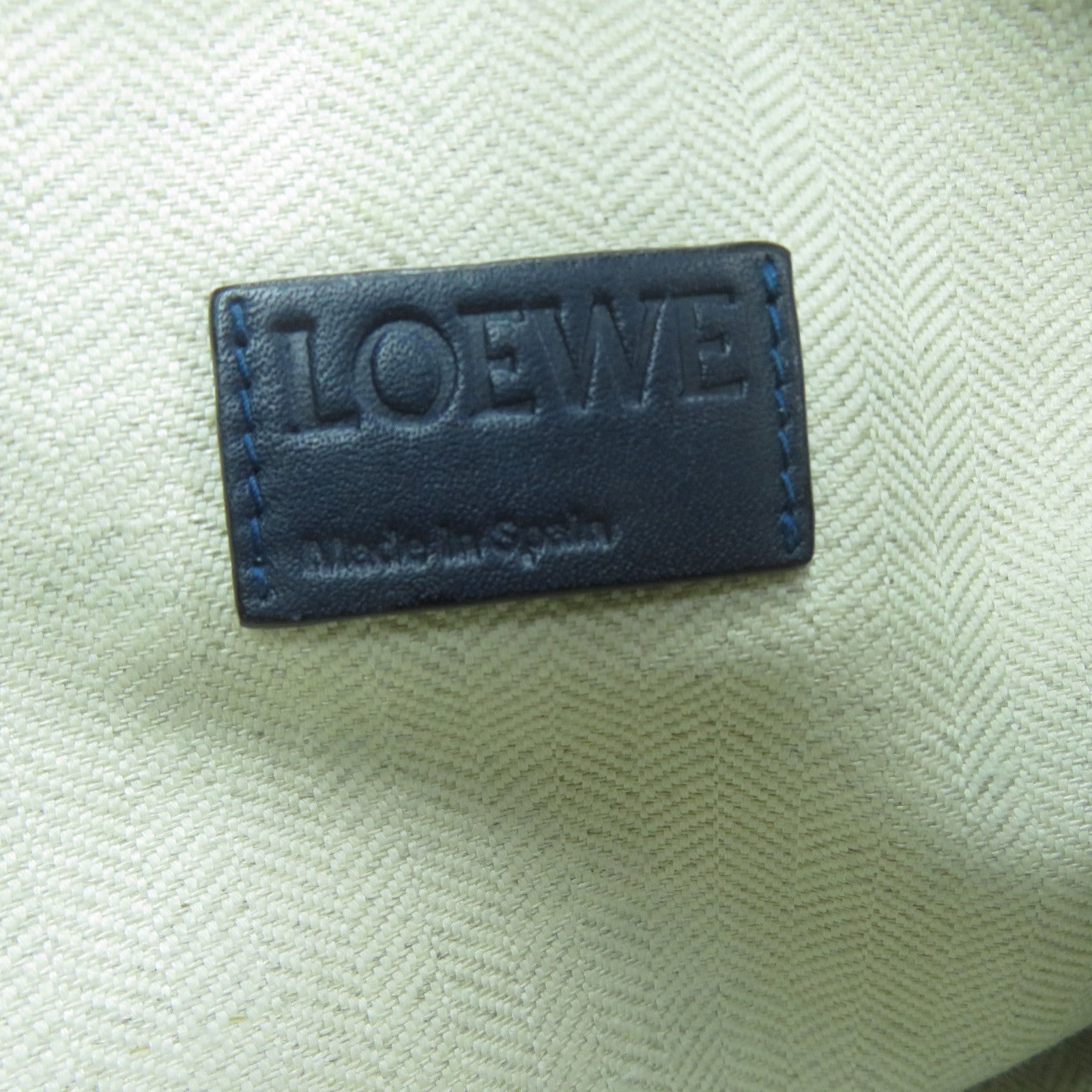 LOEWE 【激減優惠】牛皮皮革Shoulder Bag銀扣肩背袋深藍色