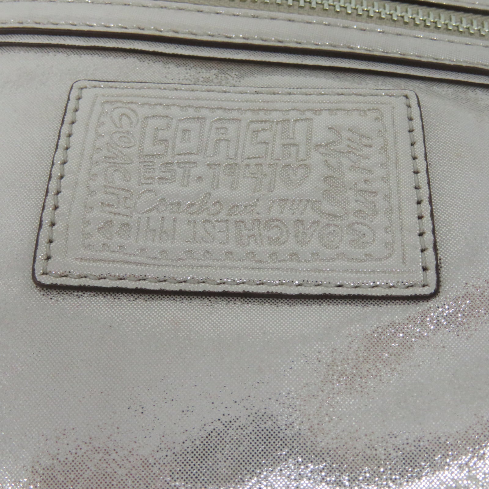 COACH 【激减优惠】皮革Shoulder Bag银扣肩背袋银色