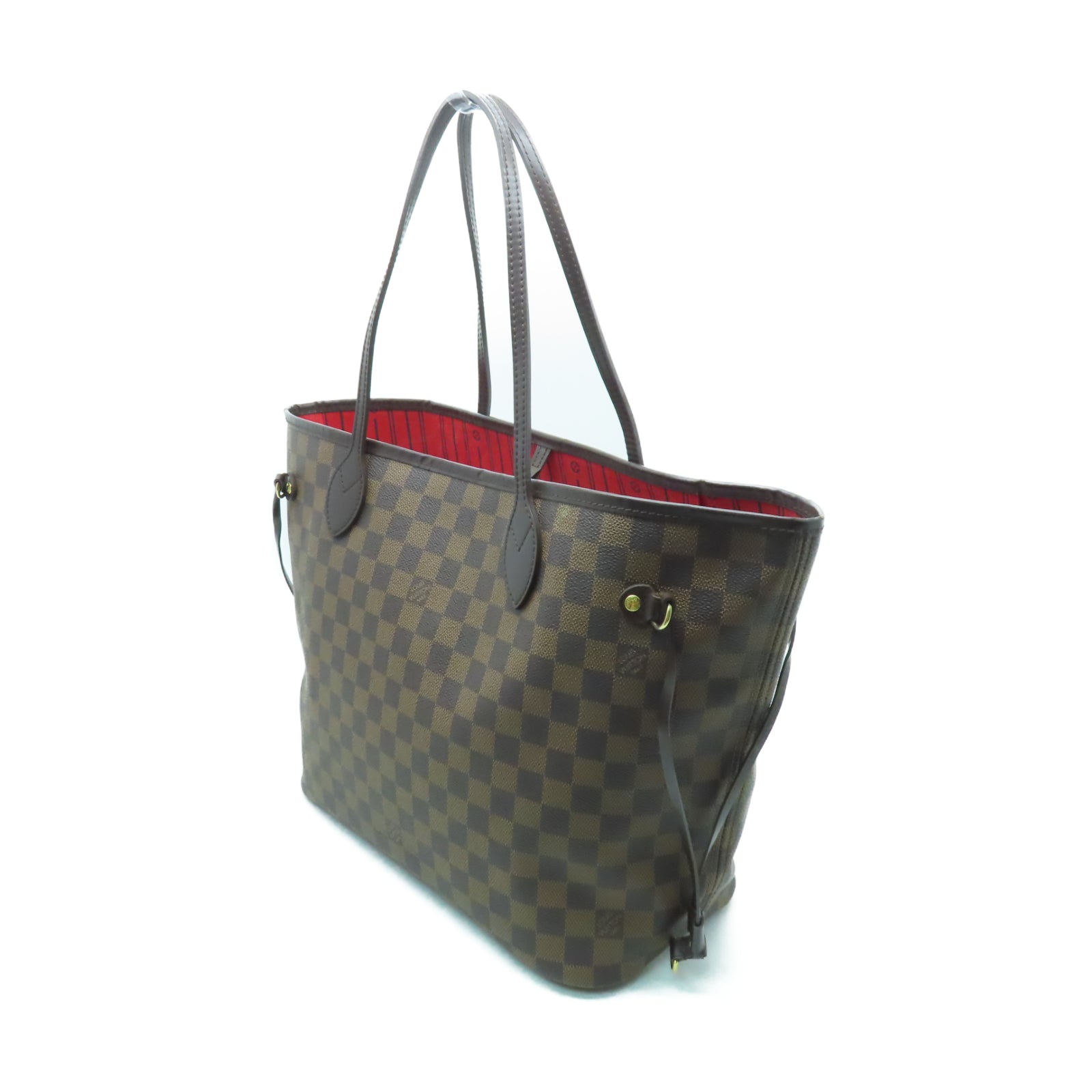 LOUIS VUITTON 【激減優惠】Damier Neverfull MM金扣手挽袋棕色