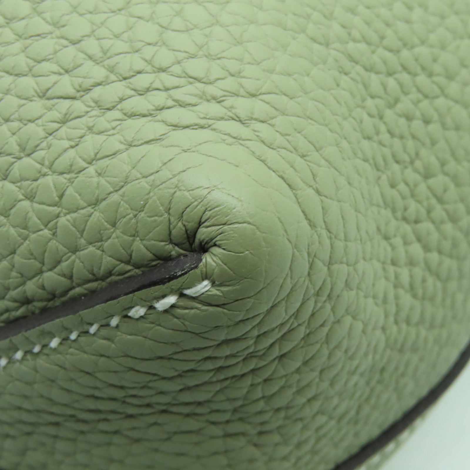 HERMES Clemence皮革Cabasellier 31手挽袋Sauge灰色