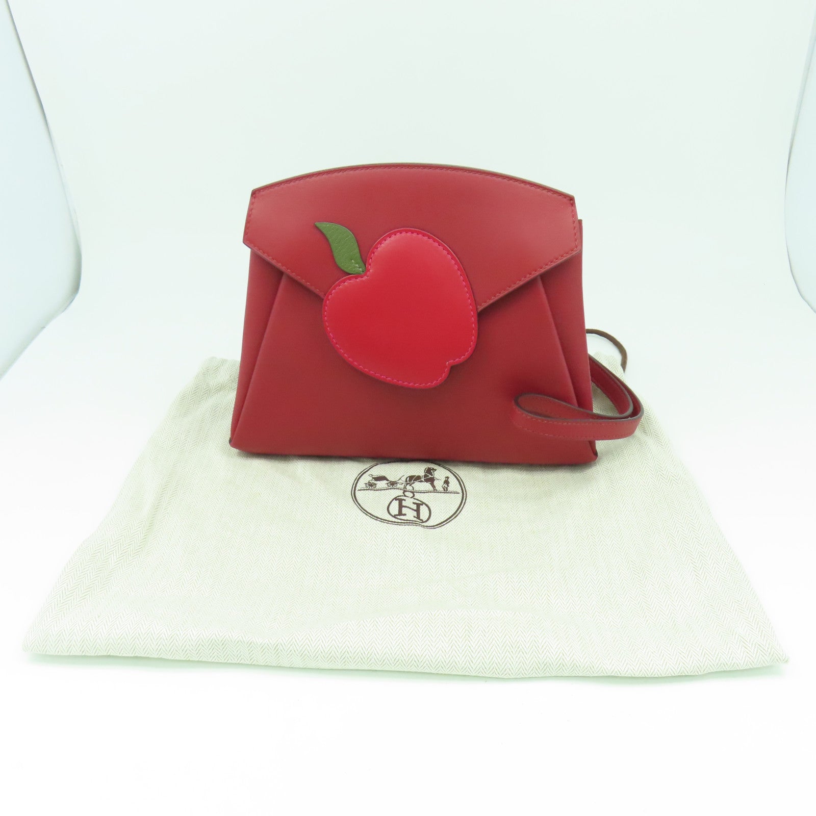 HERMES Swift皮革Tutti Frutti Clutch銀扣手拿包紅色