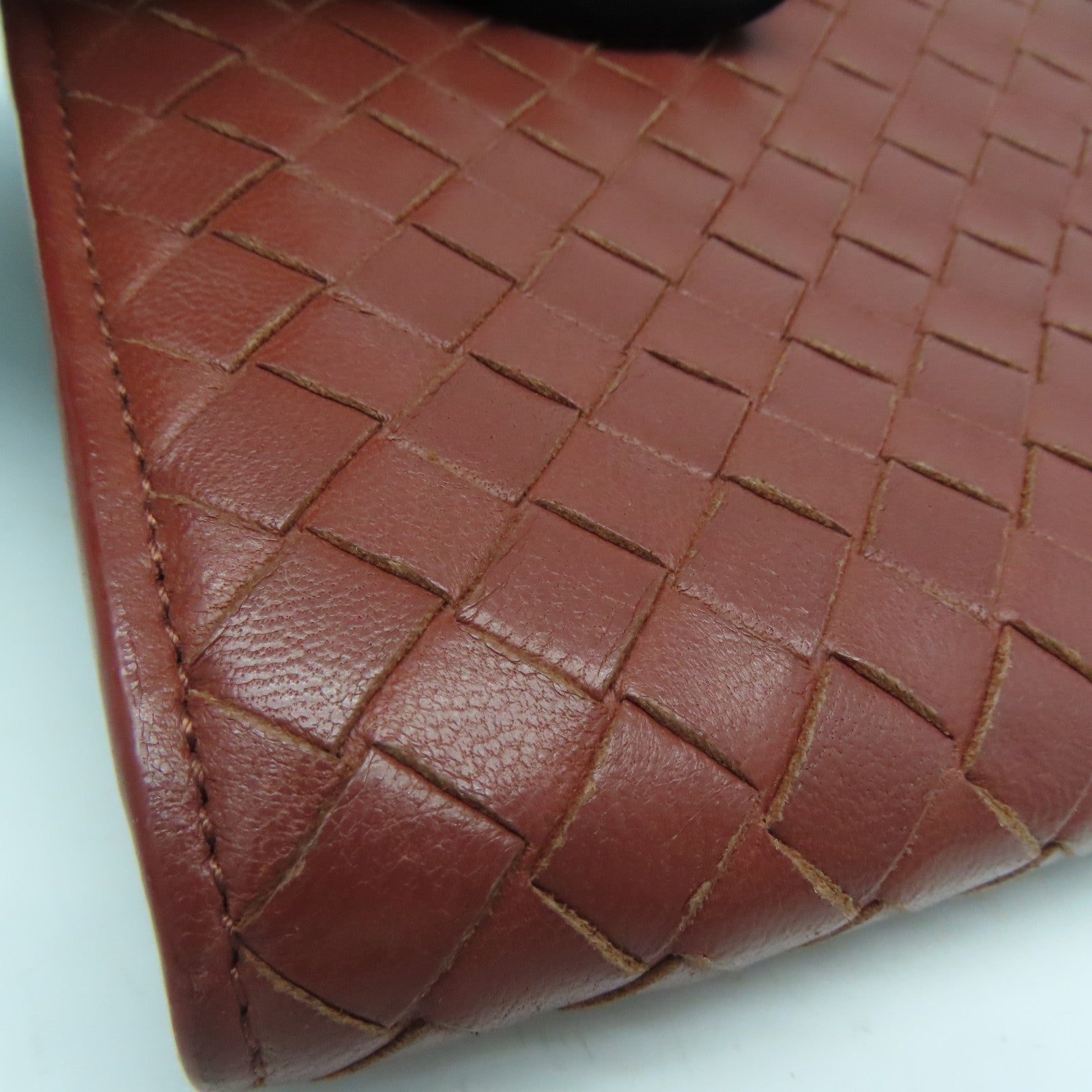 BOTTEGA VENETA 【激減優惠】織紋皮革Long Wallet銀扣長錢包啡色