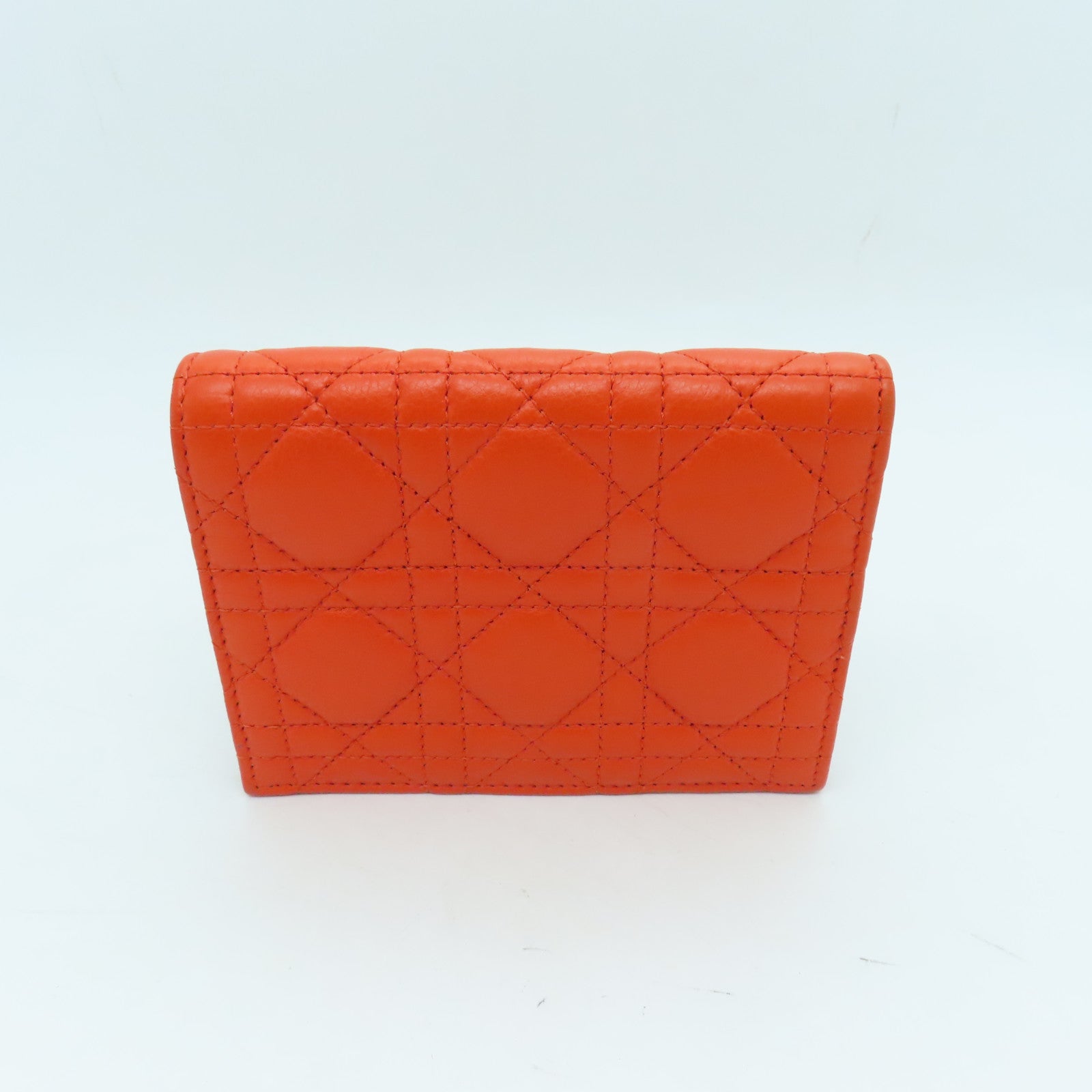 Dior 【激減優惠】牛皮皮革Wallet金扣錢包橙色