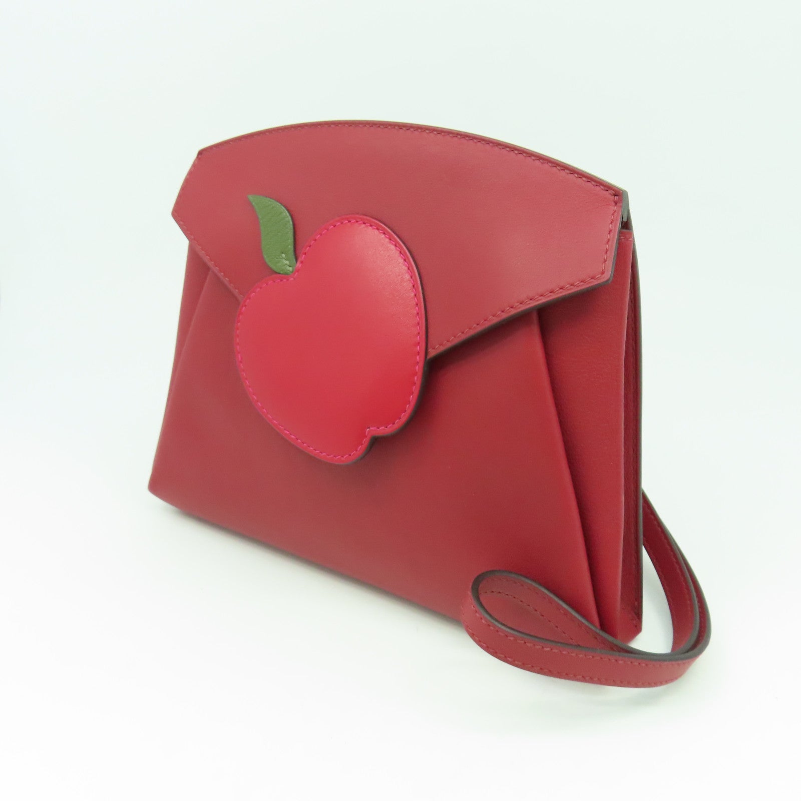 HERMES Swift皮革Tutti Frutti Clutch銀扣手拿包紅色