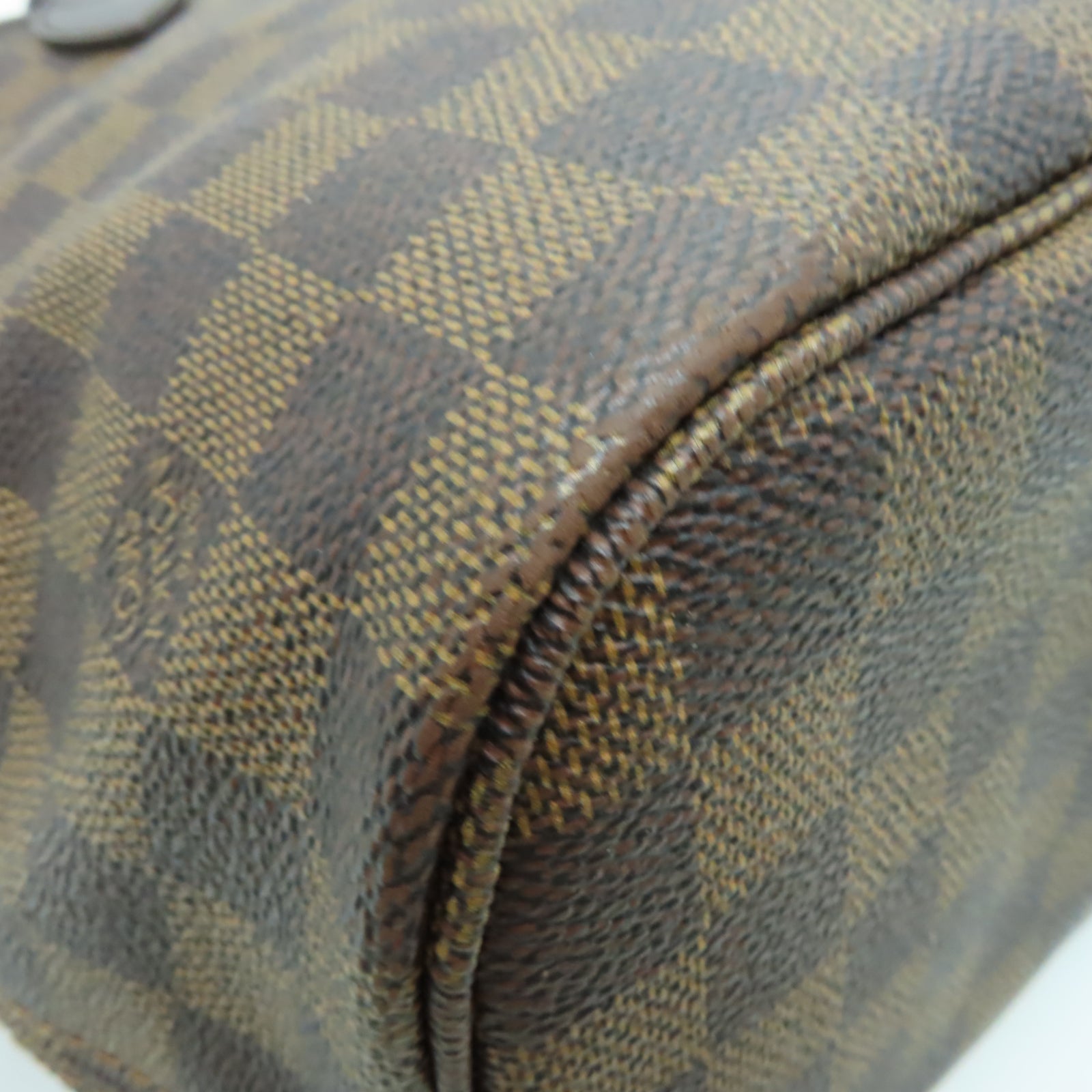 LOUIS VUITTON 【激減優惠】Damier Neverfull MM金扣手挽袋棕色