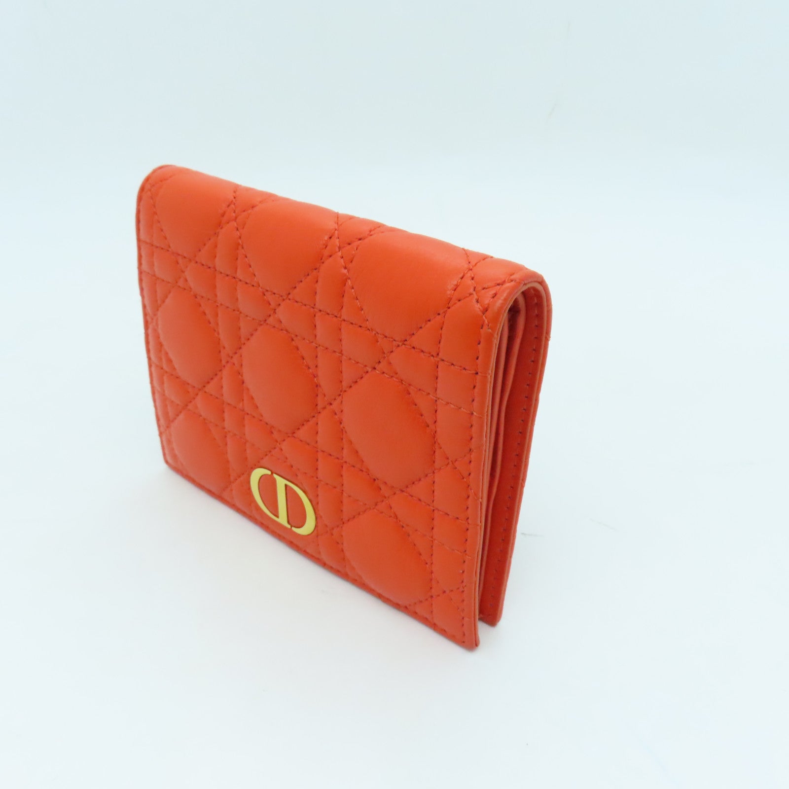 Dior 【激減優惠】牛皮皮革Wallet金扣錢包橙色