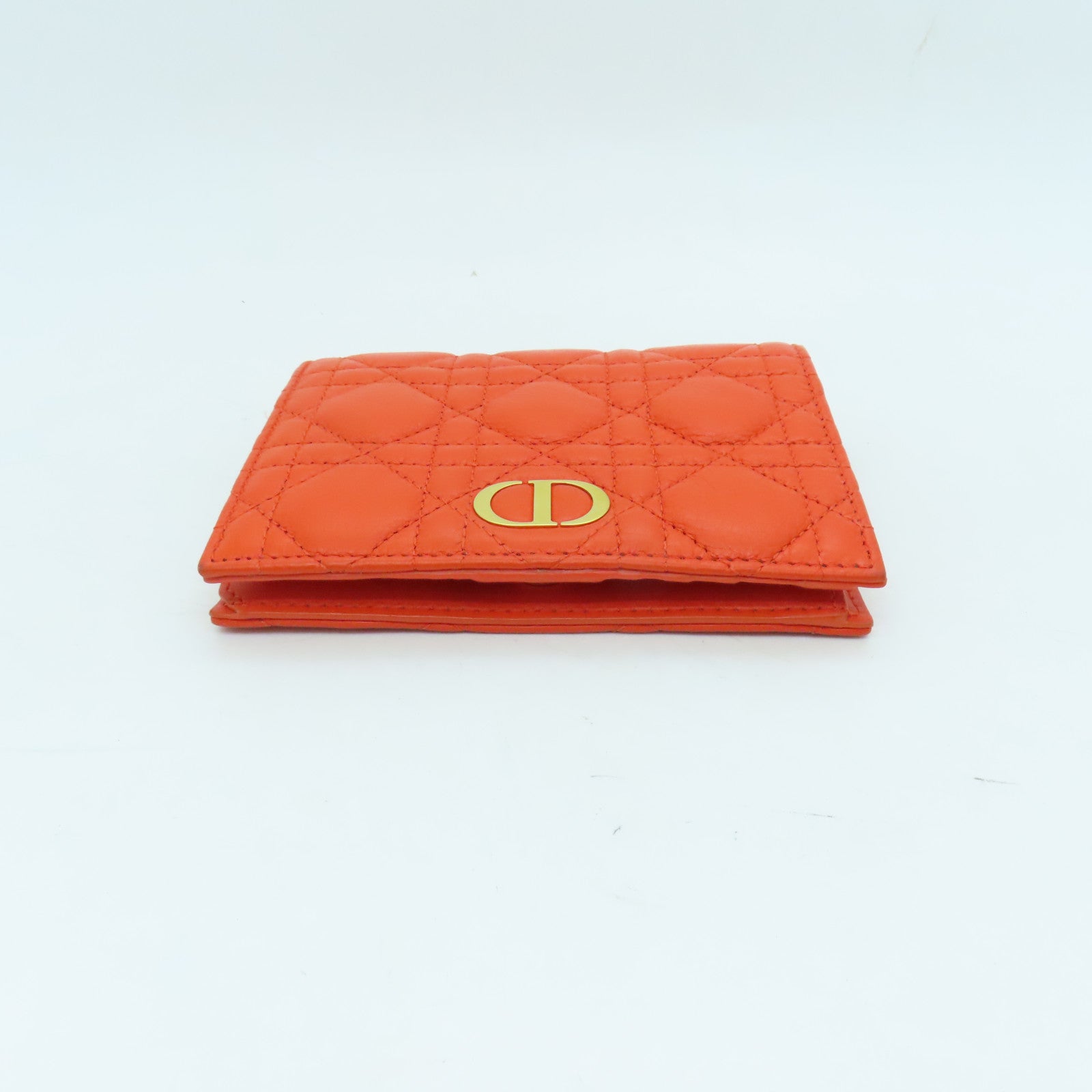 Dior 【激減優惠】牛皮皮革Wallet金扣錢包橙色