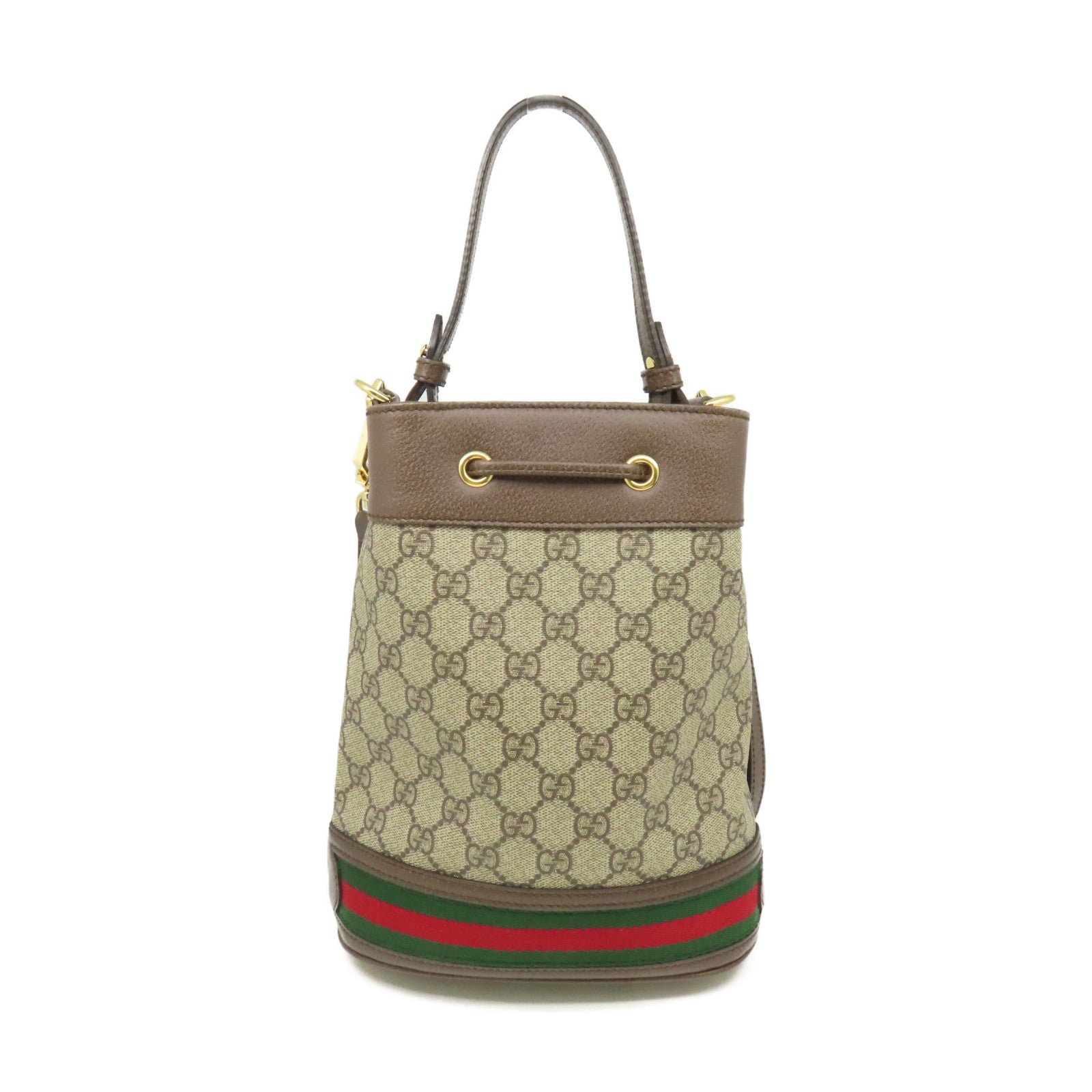 GUCCI 塗層帆布Ophidia GG Small Bucket 2Way Shoulder Bag手挽肩背兩用袋啡色