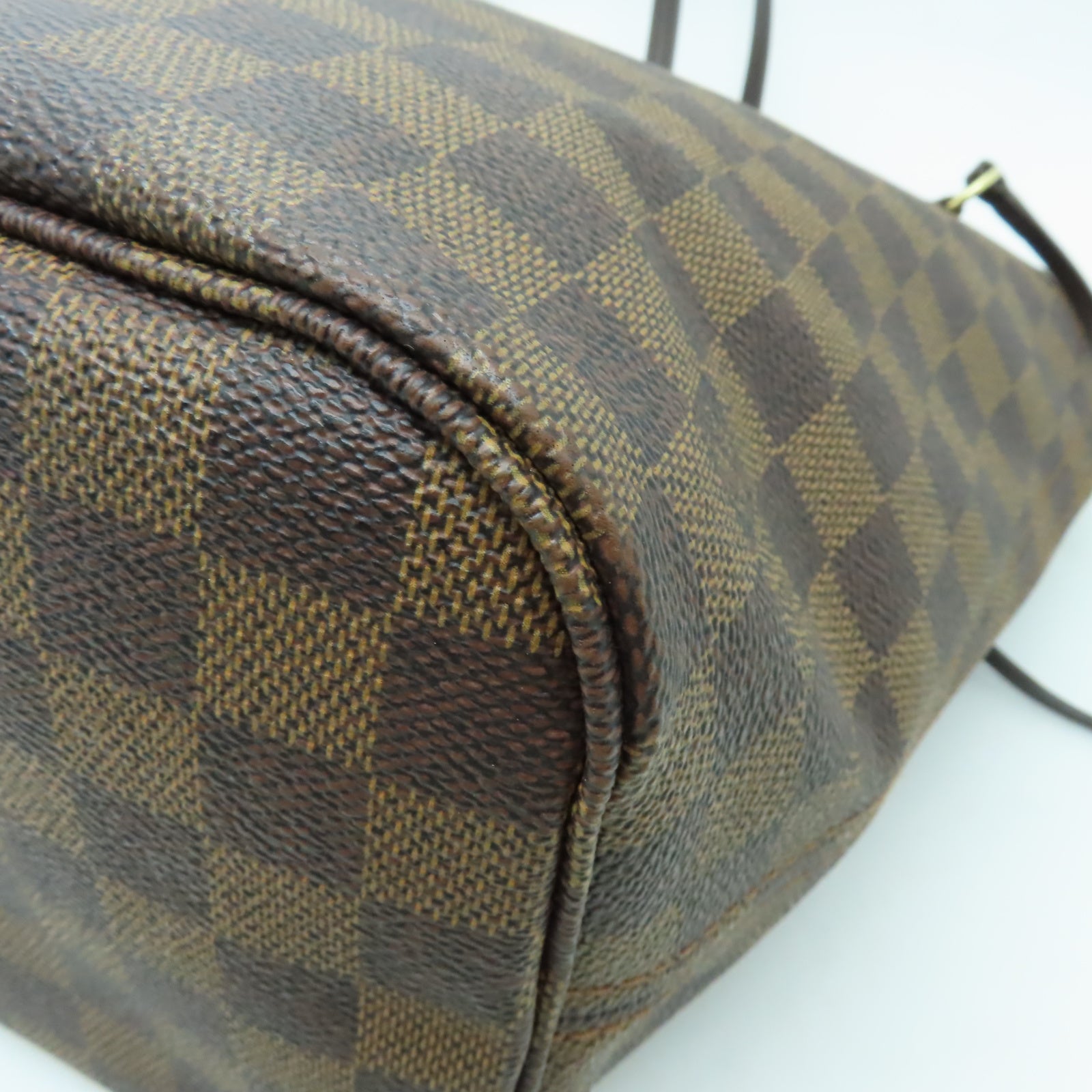 LOUIS VUITTON 【激減優惠】Damier Neverfull MM金扣手挽袋棕色
