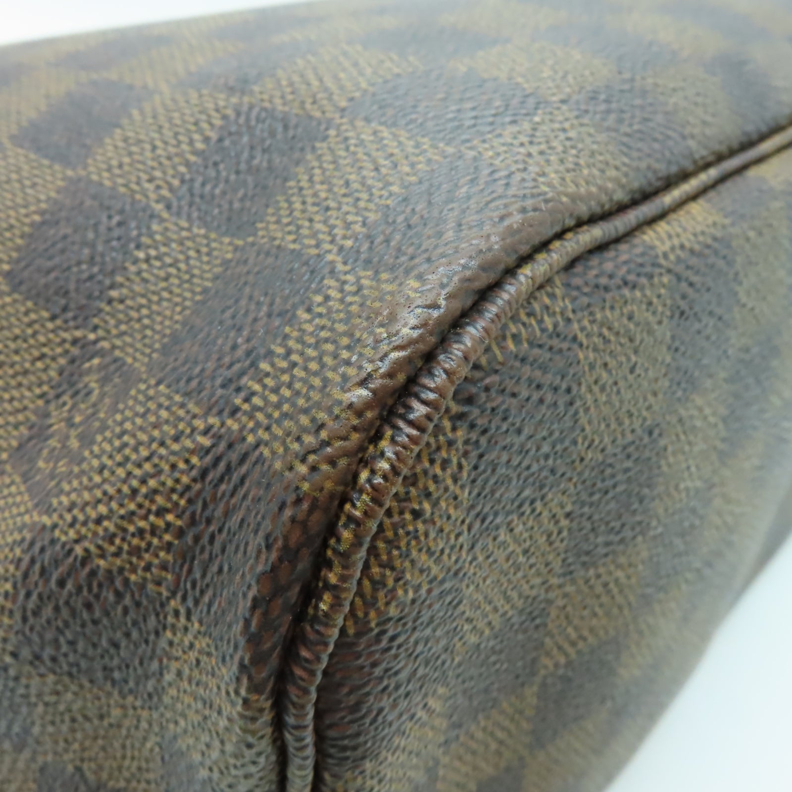 LOUIS VUITTON 【激減優惠】Damier Neverfull MM金扣手挽袋棕色