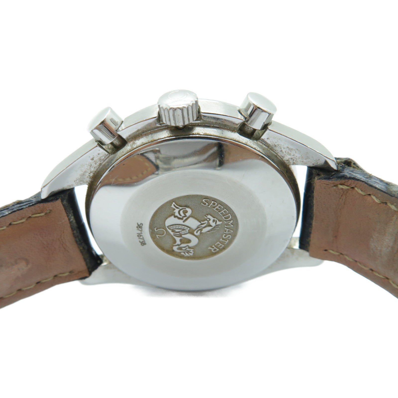 OMEGA Speedmaster不鏽鋼/皮革手錶自動機芯銀色/黑色