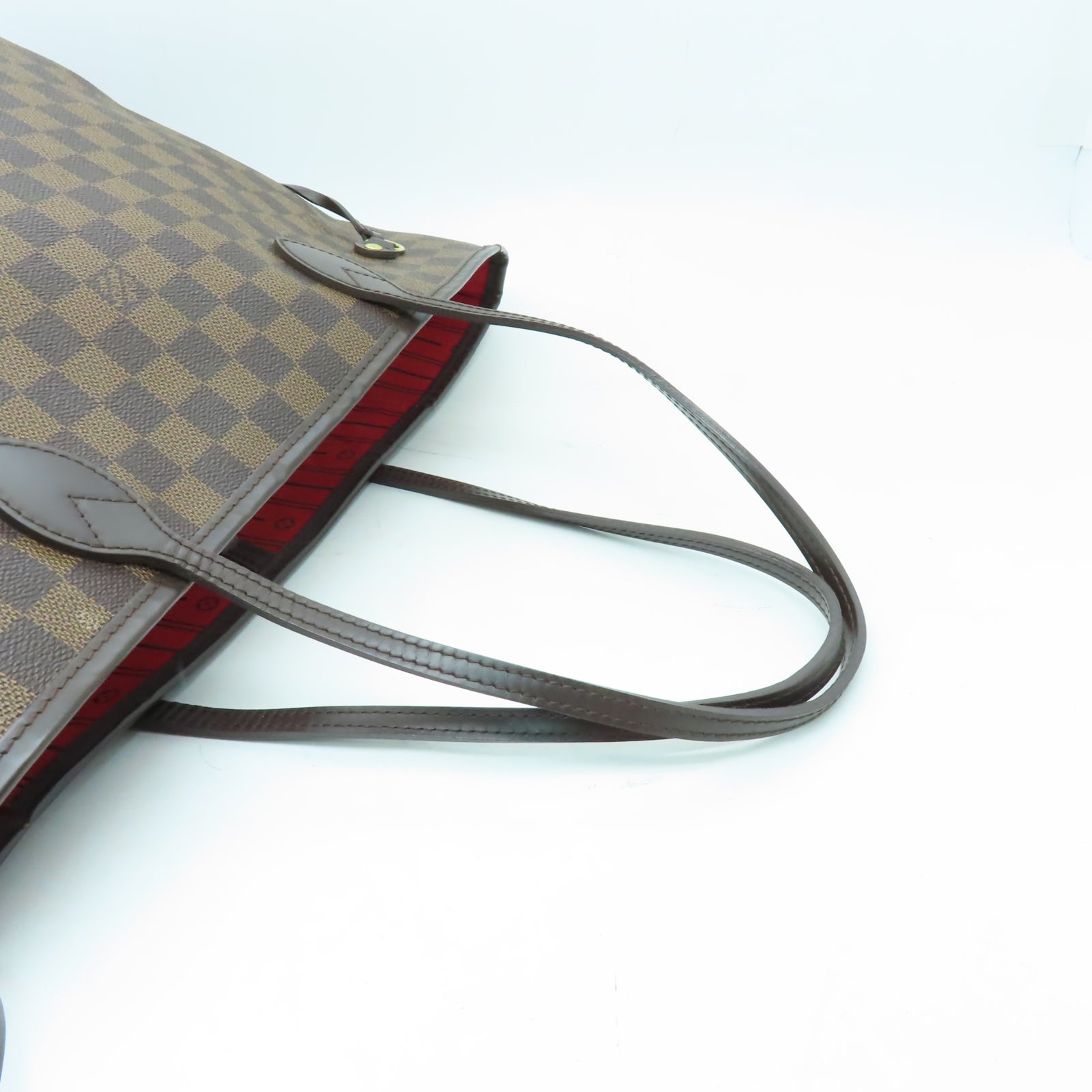LOUIS VUITTON 【激減優惠】Damier Neverfull MM金扣手挽袋棕色