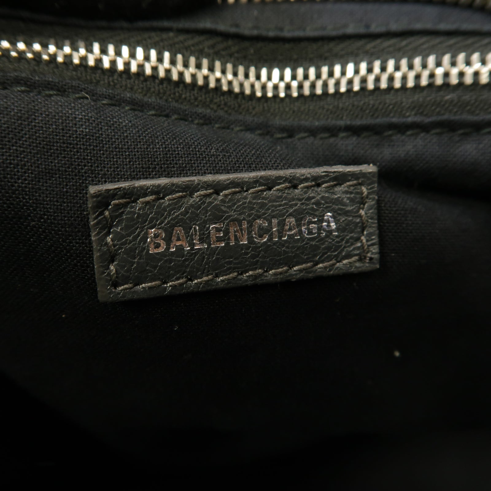 BALENCIAGA 牛皮皮革Classic City銀扣手挽肩背兩用袋灰色