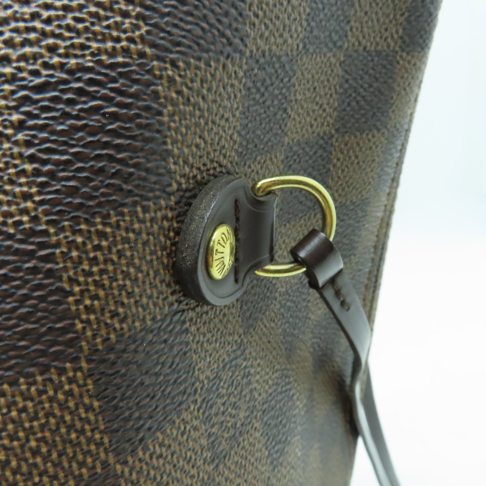LOUIS VUITTON 【激減優惠】Damier Neverfull MM金扣手挽袋棕色
