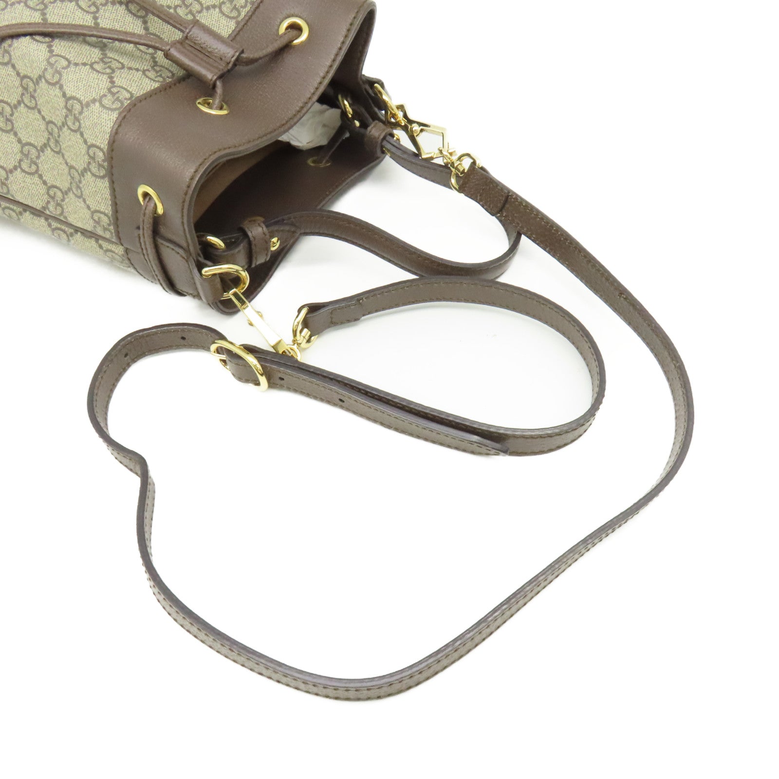 GUCCI 塗層帆布Ophidia GG Small Bucket 2Way Shoulder Bag手挽肩背兩用袋啡色
