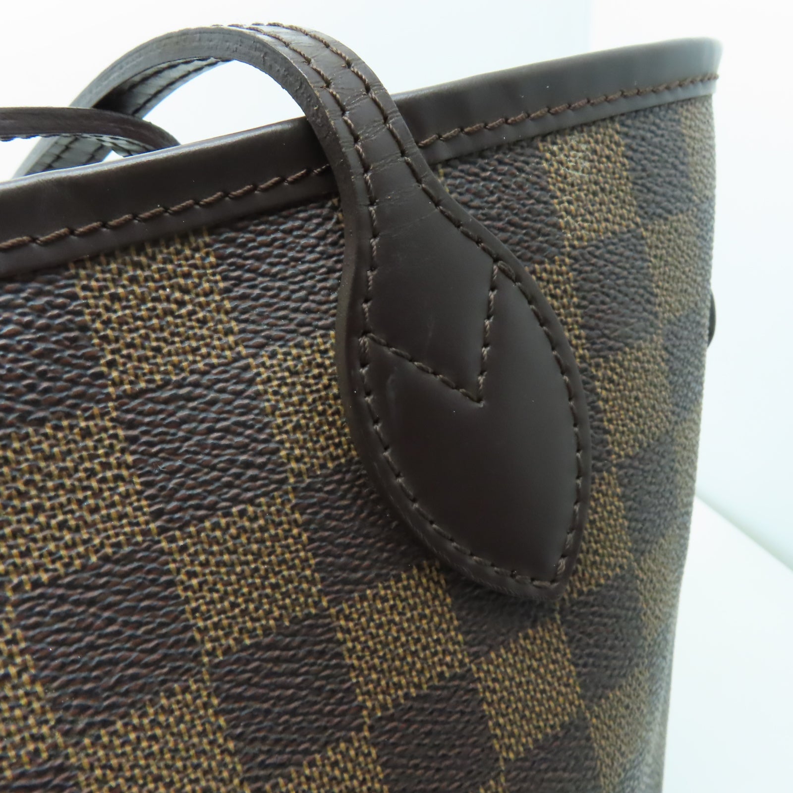 LOUIS VUITTON 【激減優惠】Damier Neverfull MM金扣手挽袋棕色