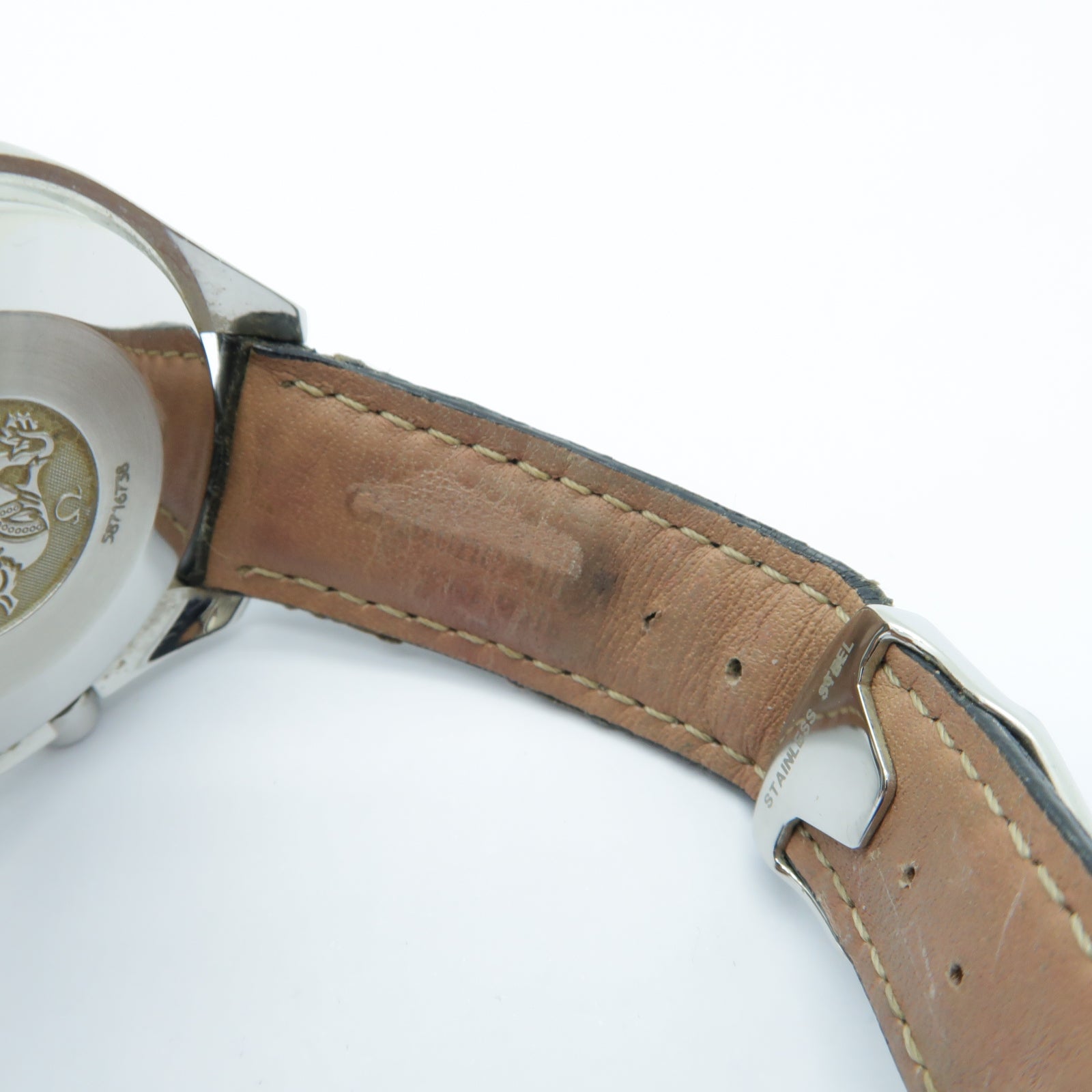 OMEGA Speedmaster不鏽鋼/皮革手錶自動機芯銀色/黑色