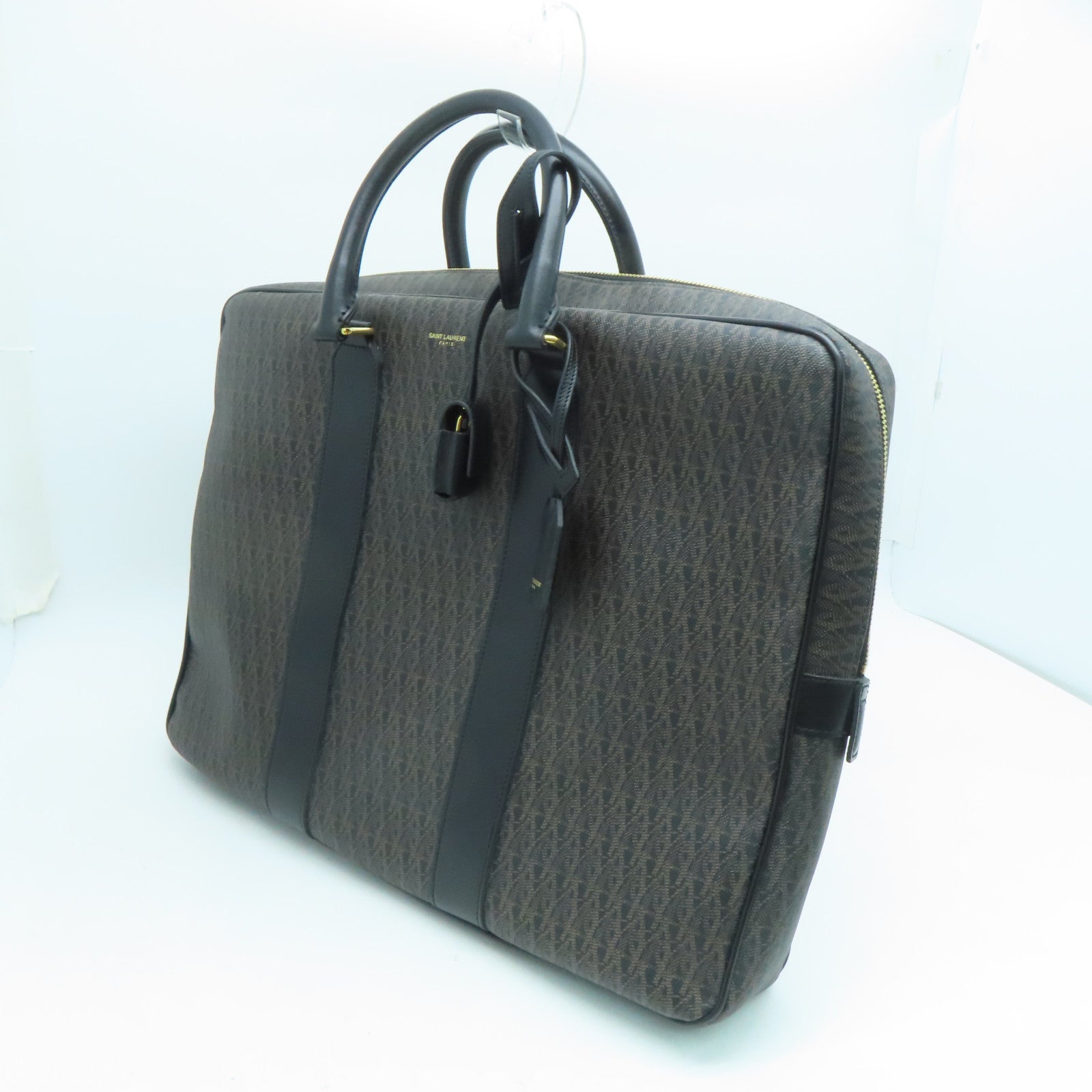 SAINT LAURENT 牛皮皮革2way Shoulder Bag金扣手挽肩背两用袋啡色黑色