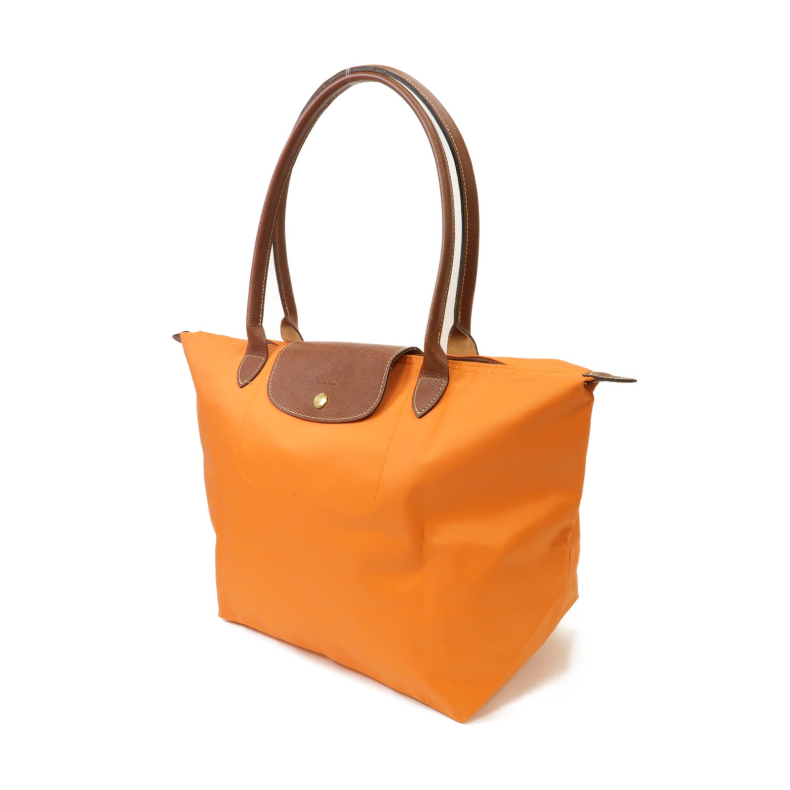 Longchamp 尼龍Shoulder Bag金扣肩背袋橙色