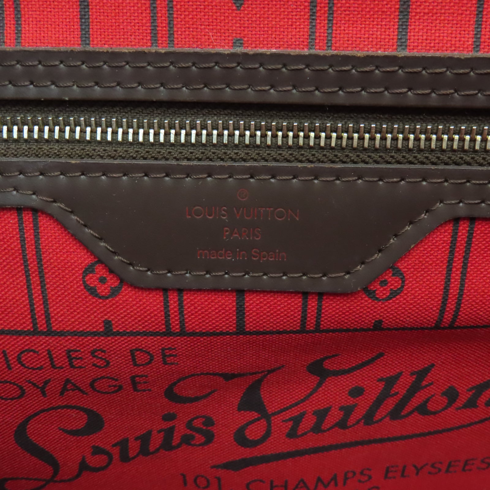 LOUIS VUITTON 【激減優惠】Damier Neverfull MM金扣手挽袋棕色