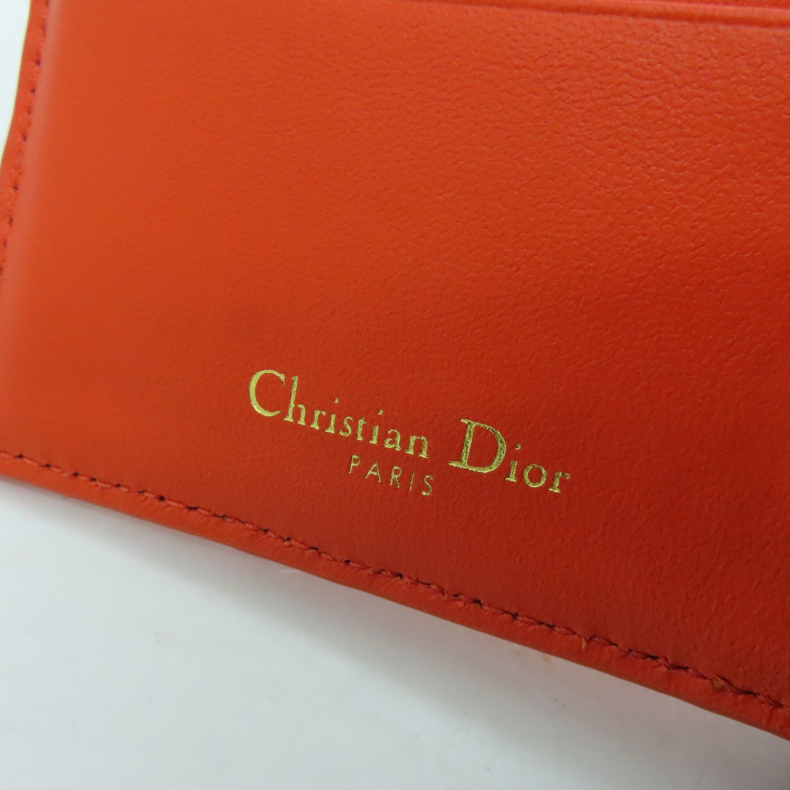 Dior 【激減優惠】牛皮皮革Wallet金扣錢包橙色