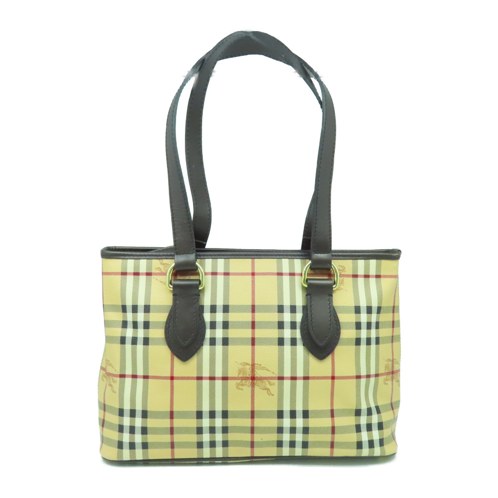 BURBERRY 塗層帆布Shoulder Bag金扣肩背袋米色