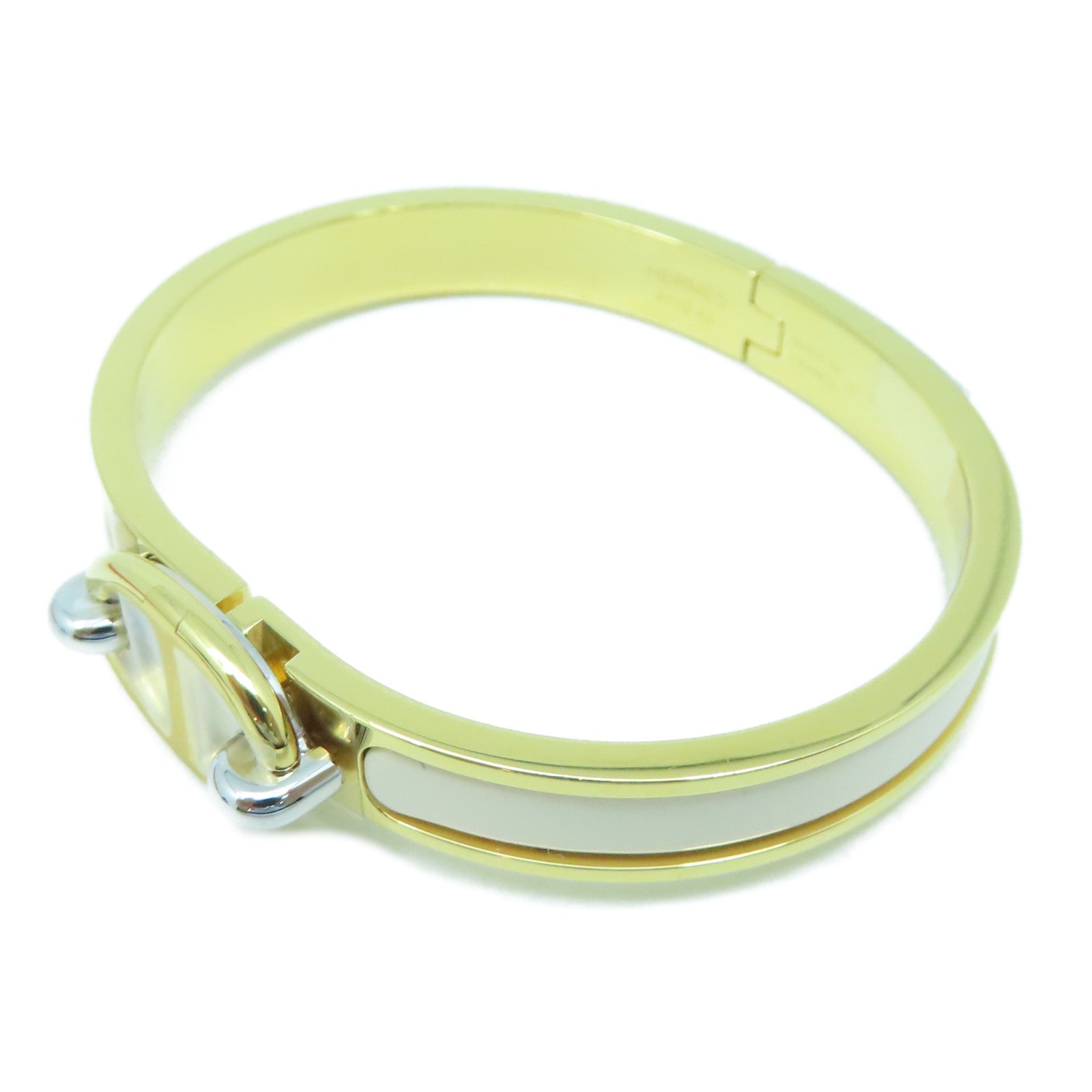 HERMES 金属Mini Clic Chaine D'Ancre手环奶茶色/金色