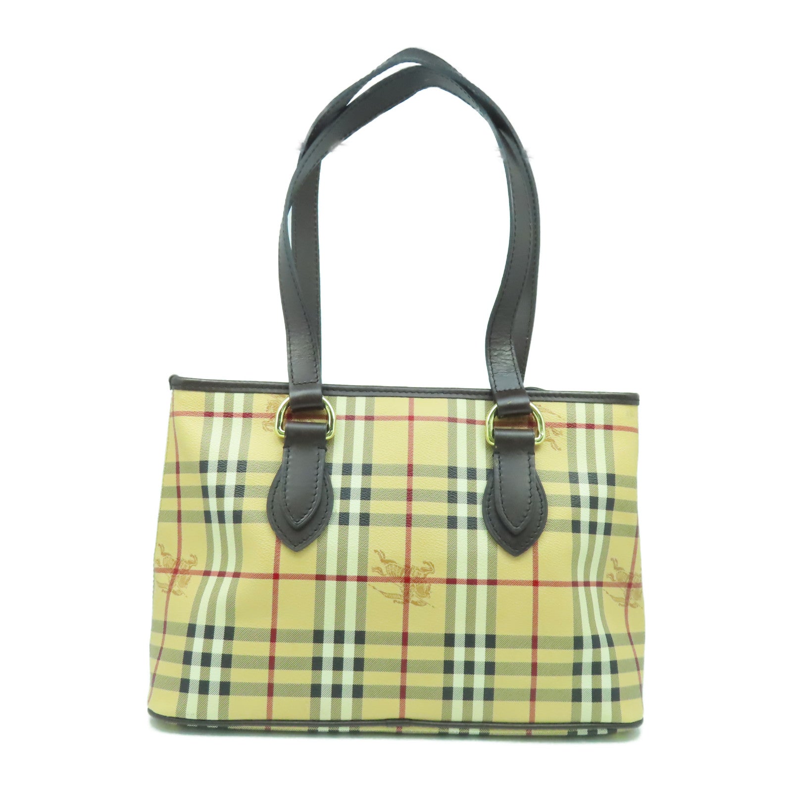 BURBERRY 塗層帆布Shoulder Bag金扣肩背袋米色