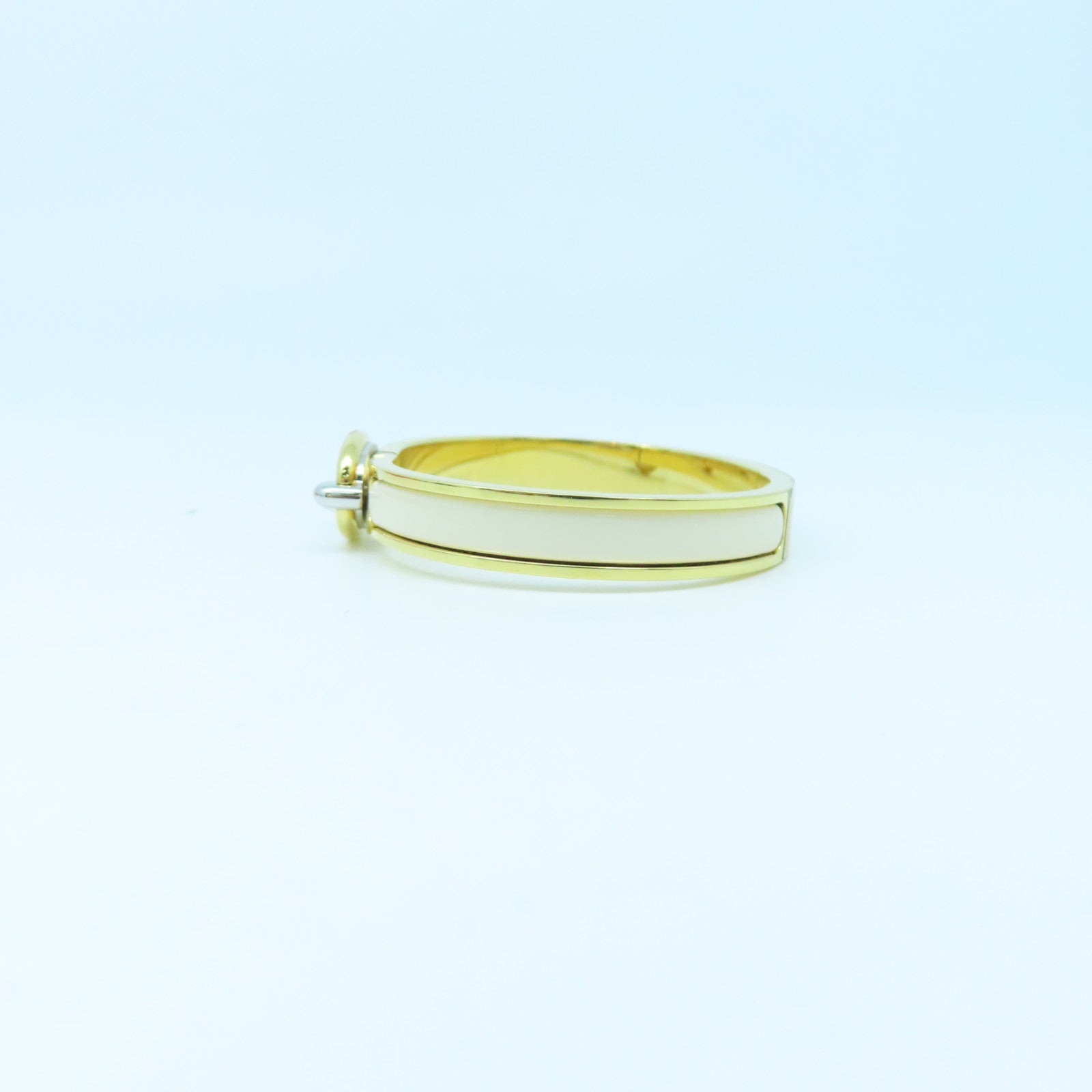 HERMES 金属Mini Clic Chaine D'Ancre手环奶茶色/金色