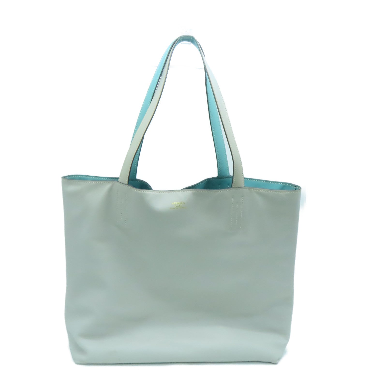HERMES [Sharp Discount] Swift Leather Double Sens Shoulder Bag Gray/Blue
