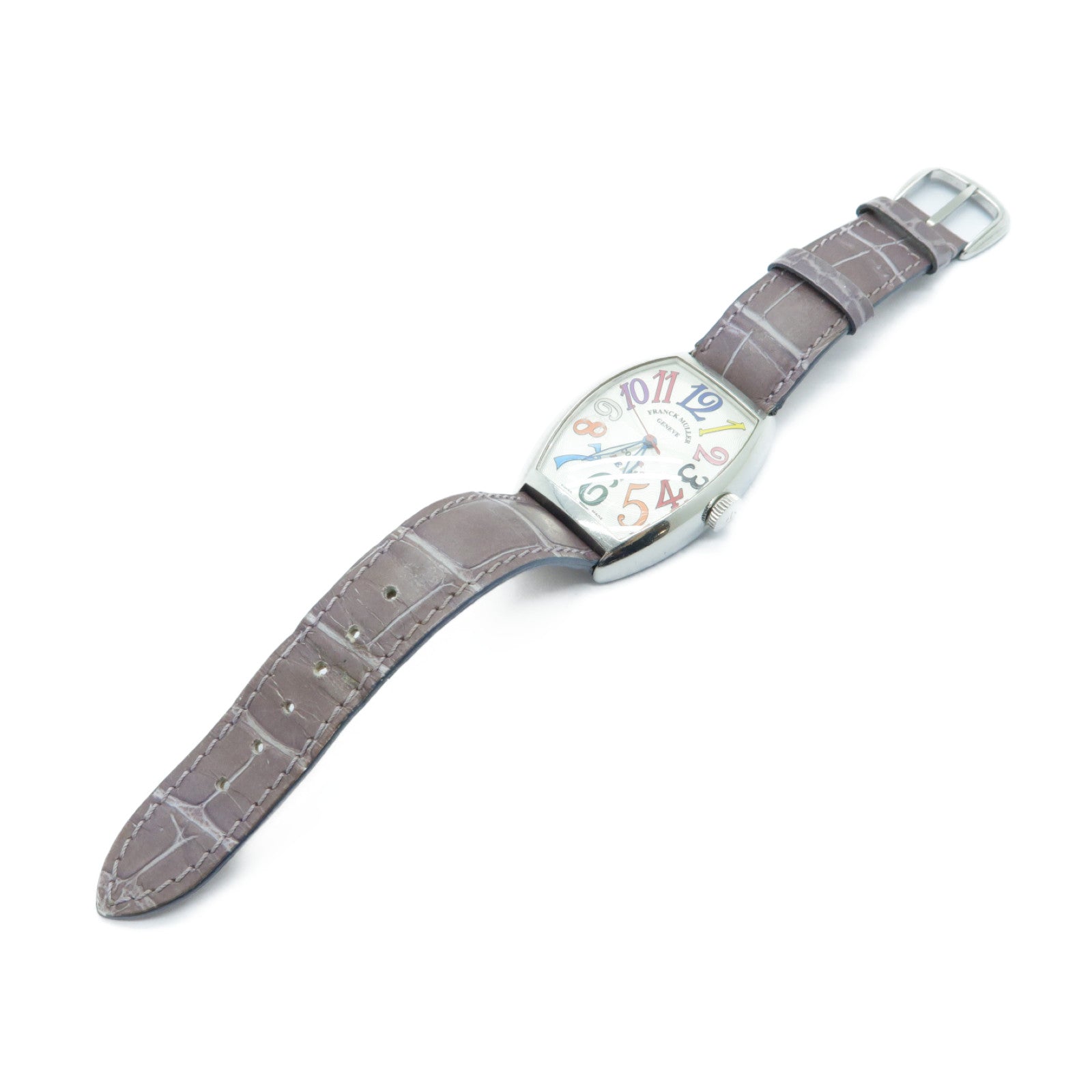 FRANCK MULLER Color Dreams不鏽鋼/皮革手錶自動機芯白色/紫色