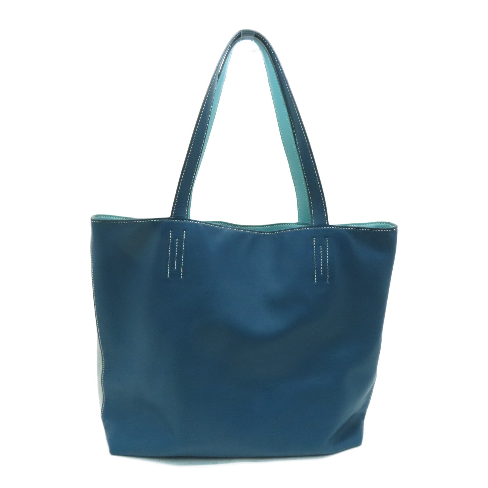 HERMES [Sharp Discount] Swift Leather Double Sens Shoulder Bag Gray/Blue