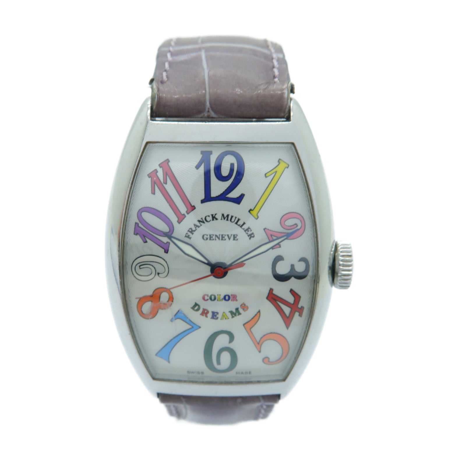 FRANCK MULLER Color Dreams不鏽鋼/皮革手錶自動機芯白色/紫色