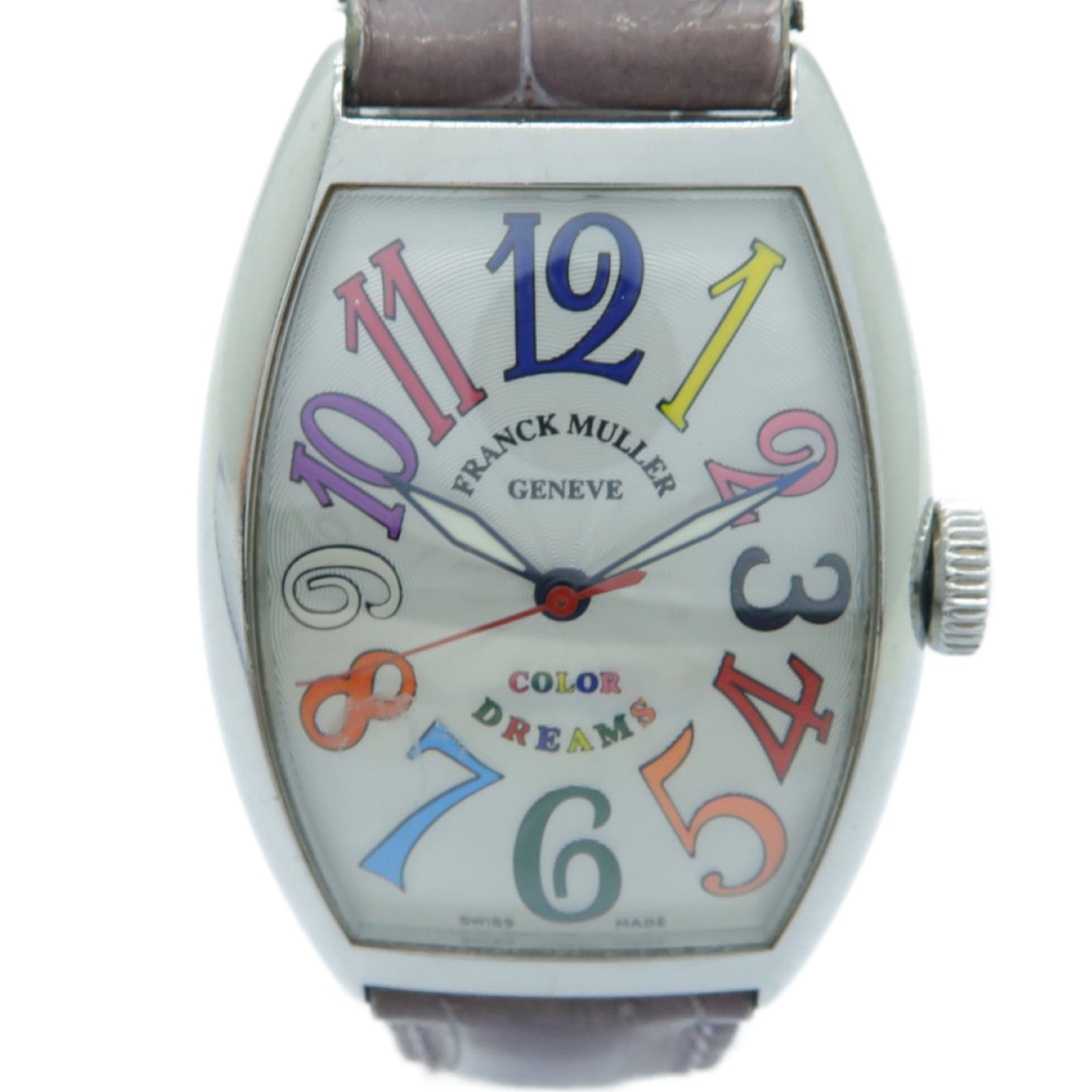 FRANCK MULLER Color Dreams不鏽鋼/皮革手錶自動機芯白色/紫色