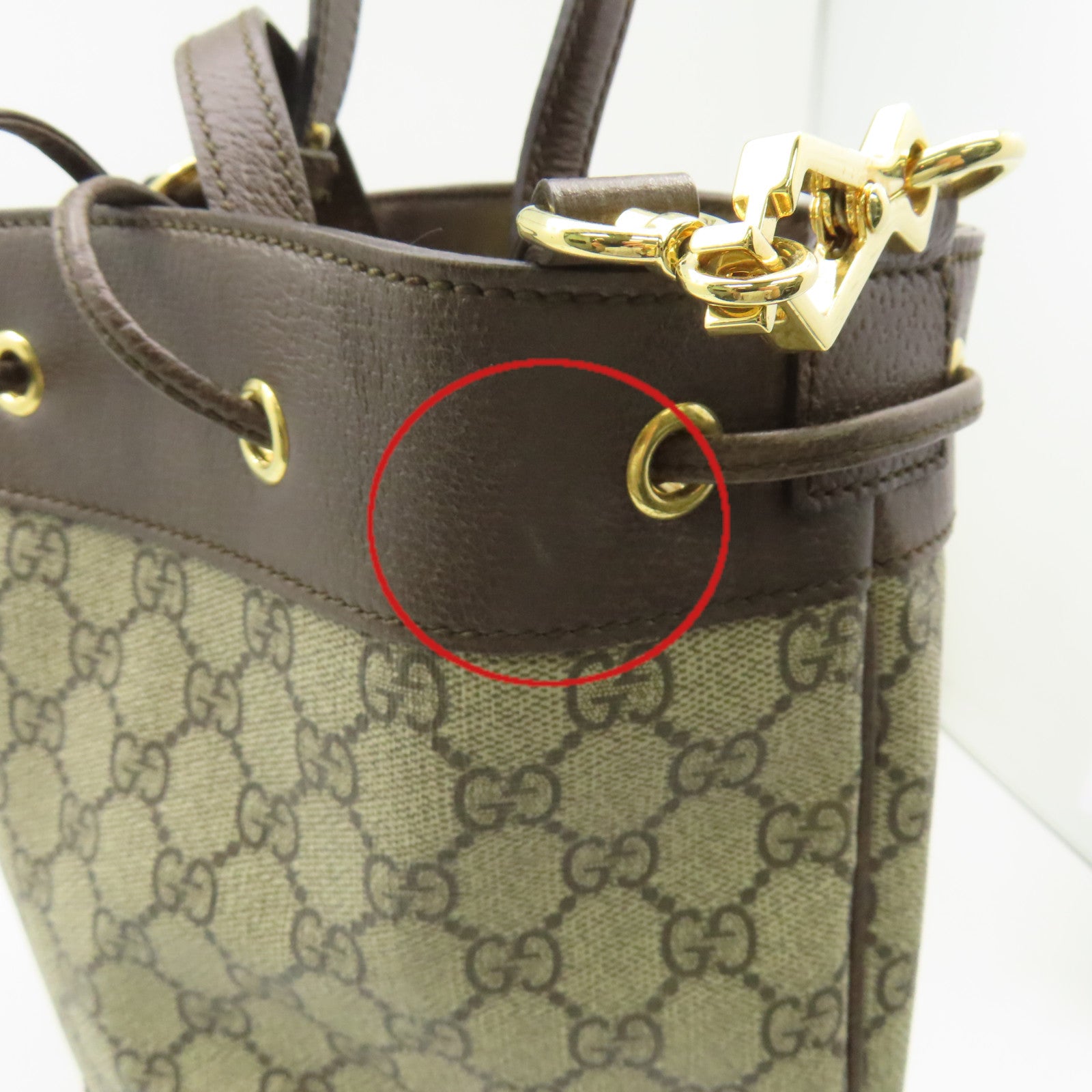GUCCI 塗層帆布Ophidia GG Small Bucket 2Way Shoulder Bag手挽肩背兩用袋啡色