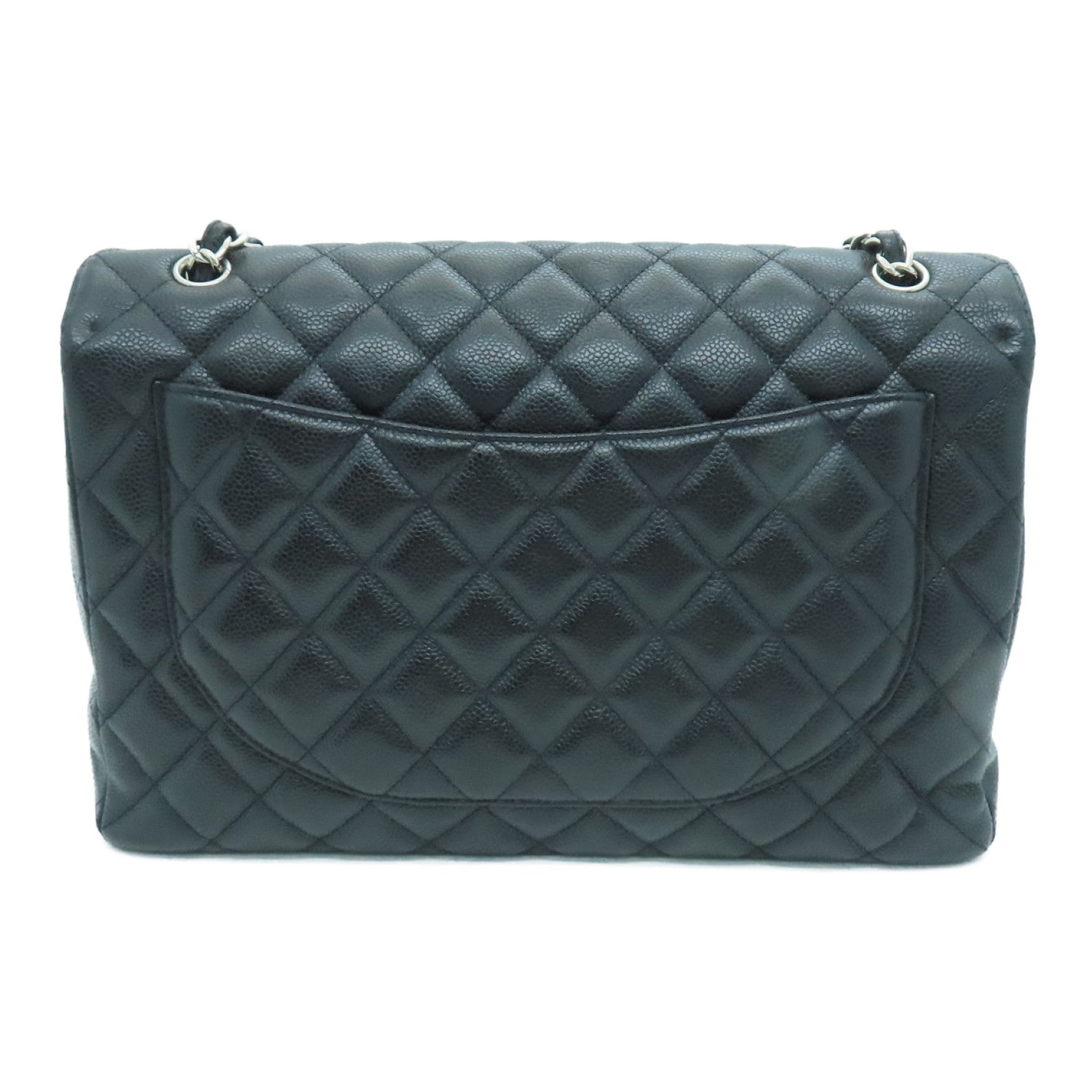 CHANEL 菱格牛皮皮革Chain Shoulder Bag鏈帶肩背袋黑色