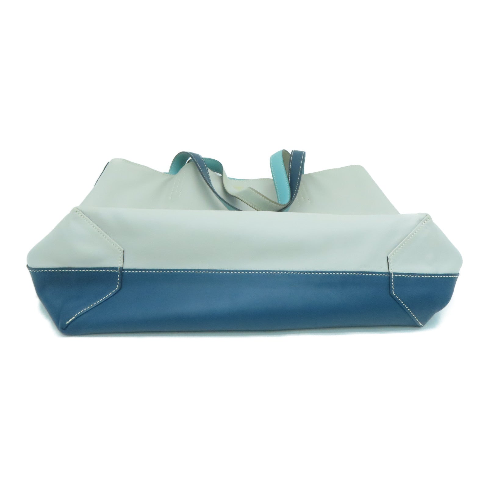 HERMES [Sharp Discount] Swift Leather Double Sens Shoulder Bag Gray/Blue