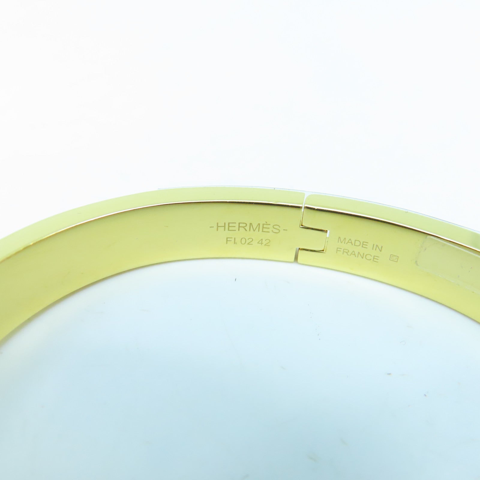 HERMES 金属Mini Clic Chaine D'Ancre手环奶茶色/金色